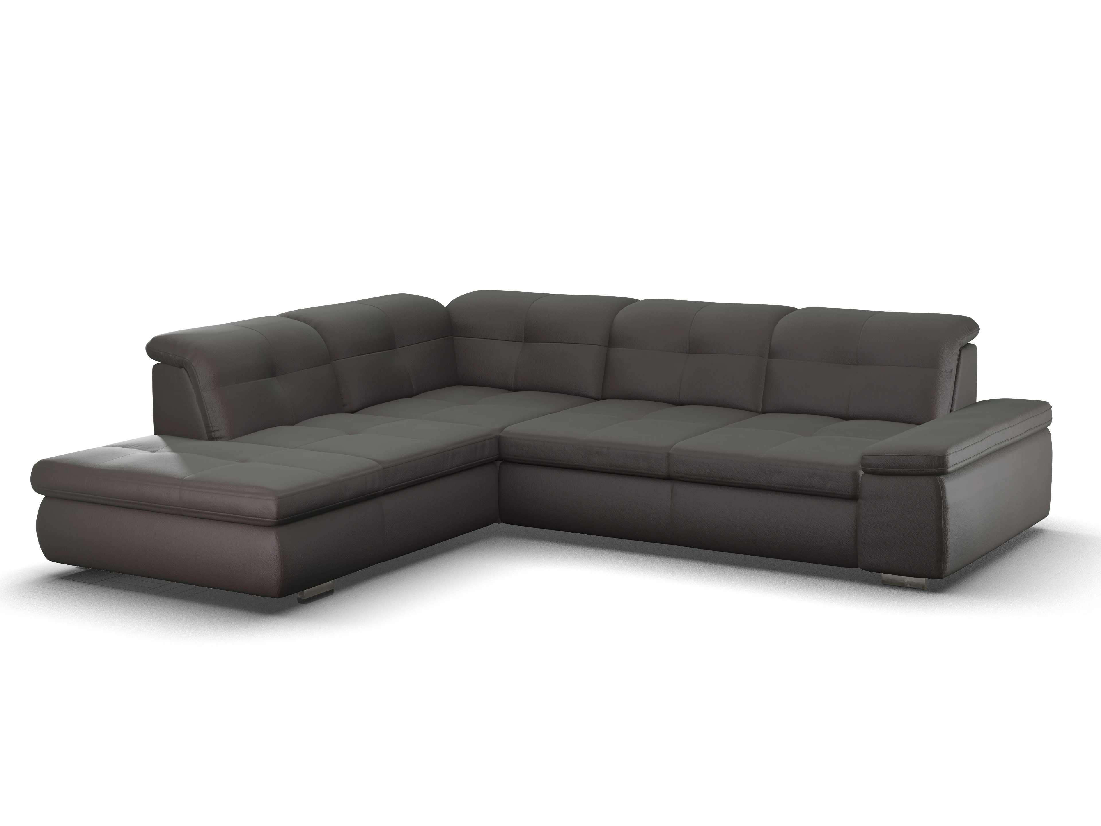 Ansicht des Produktes SC Smart 1001 Ecksofa links Abschluss offen in Stoff Braun
