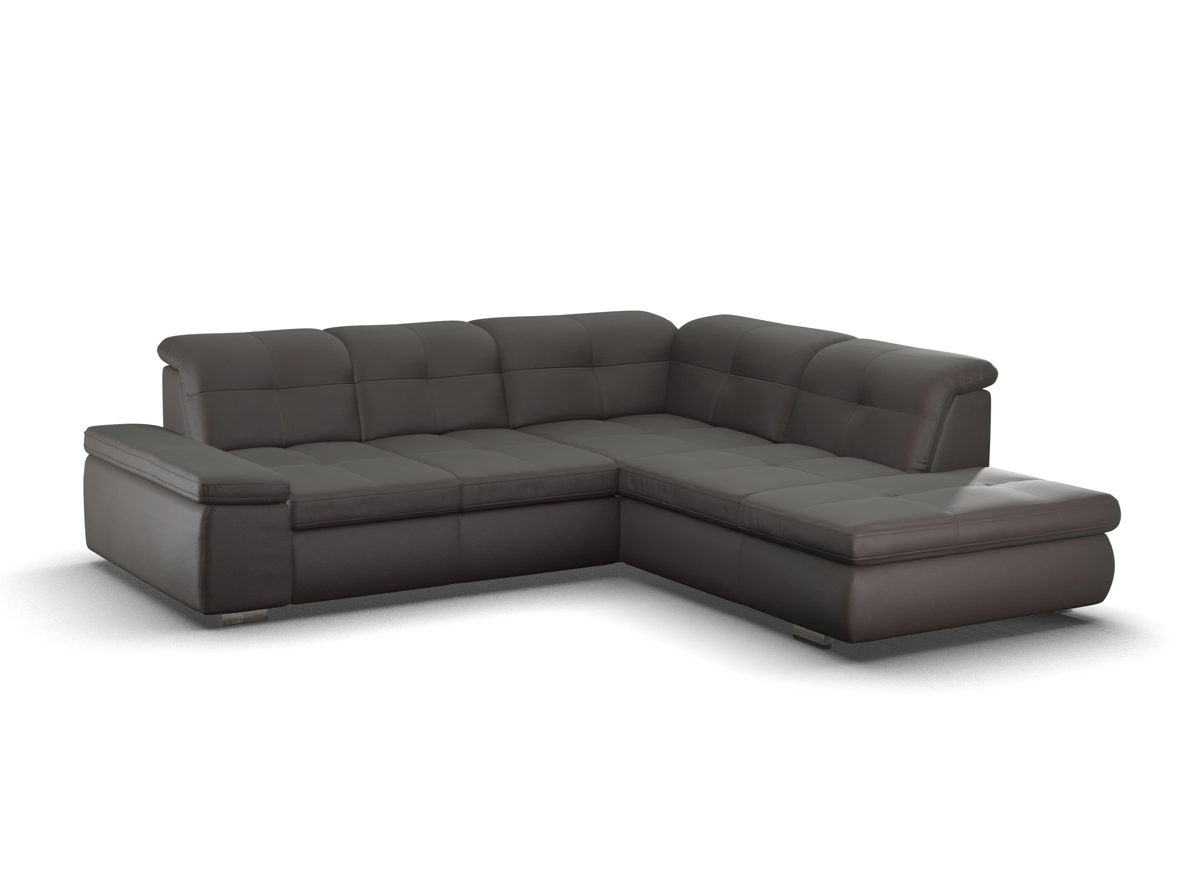 Sitz Concept smart 1001 Ecksofa 1,5Aho SE Medium R Ansicht des Produktes SC Smart 1001 Ecksofa rechts Abschluss offen in Stoff Braun