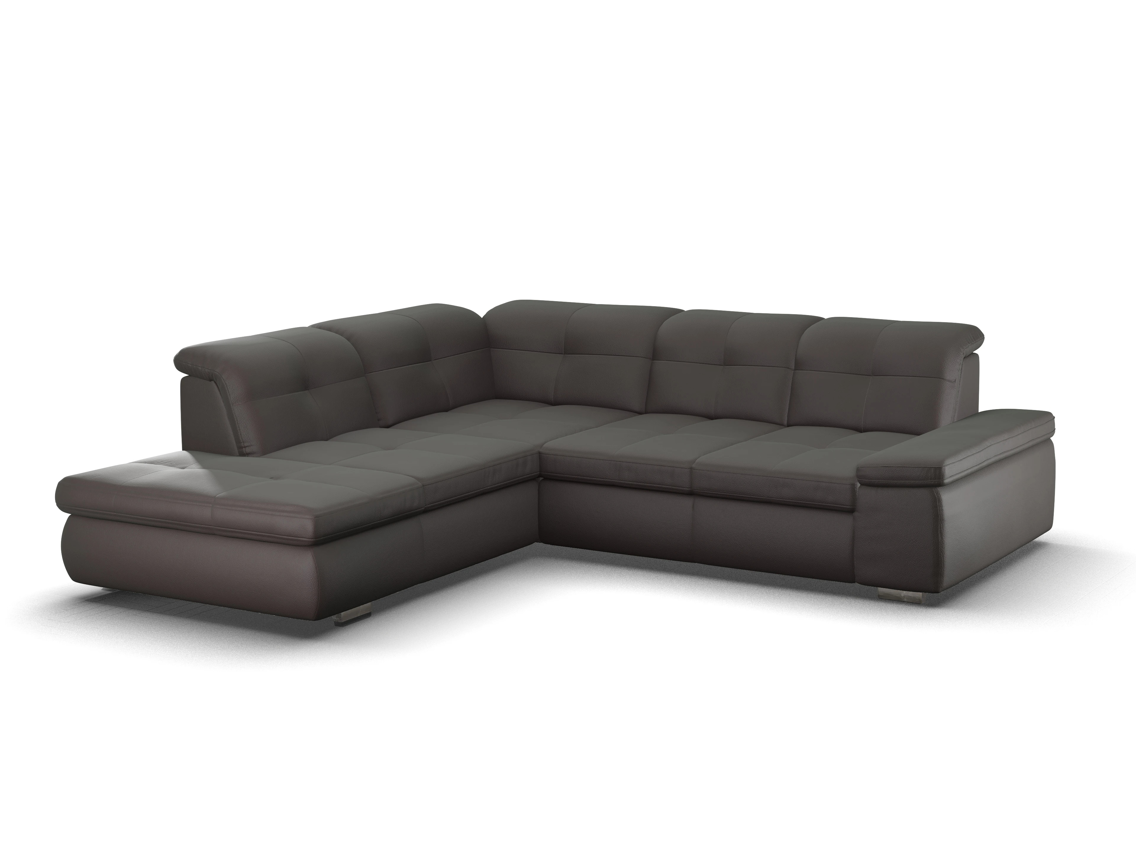 Ansicht des Produktes SC Smart 1001 Ecksofa links Abschluss offen in Stoff Braun