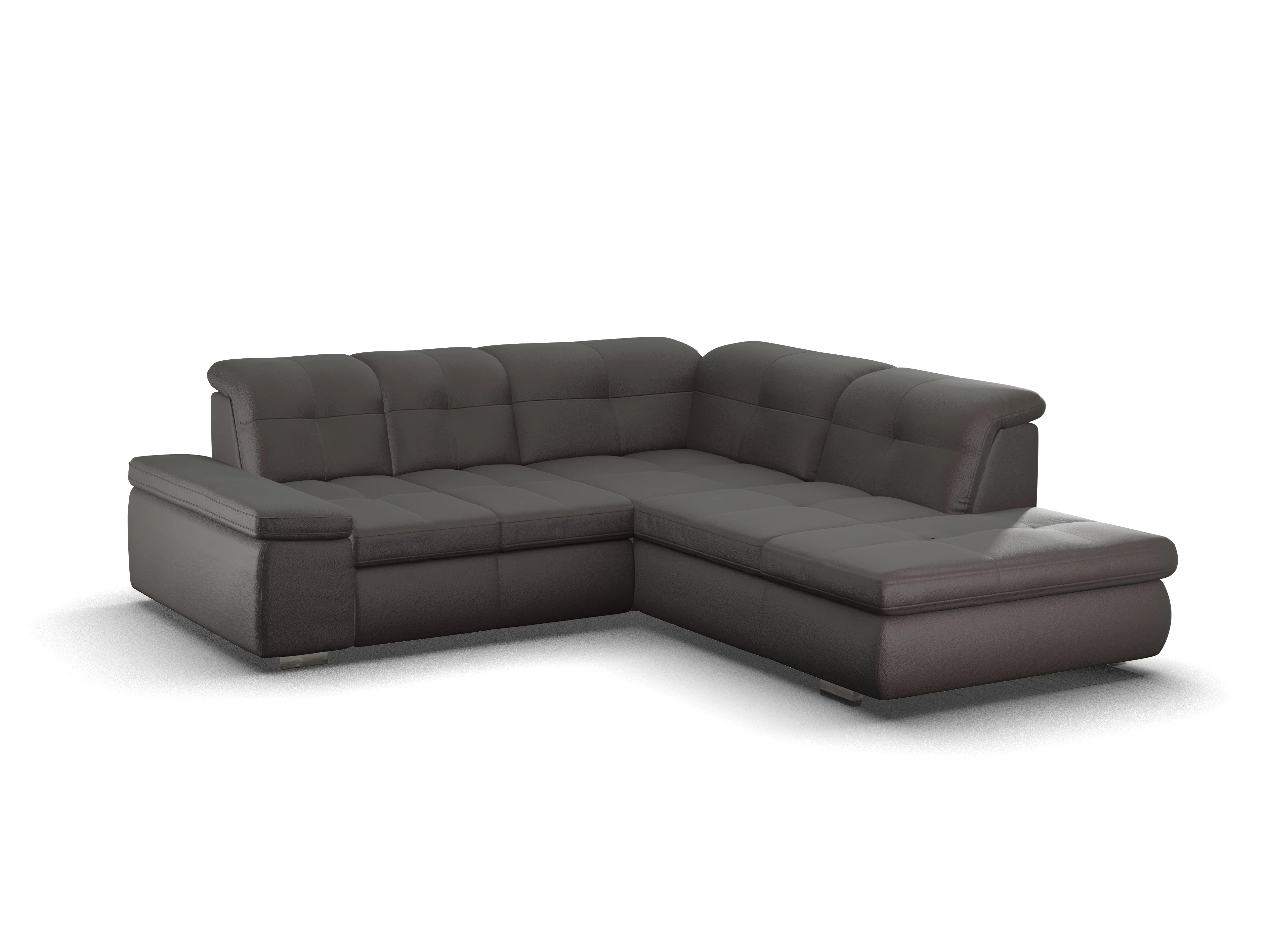 Ansicht des Produktes SC Smart 1001 Ecksofa rechts Abschluss offen in Stoff Braun