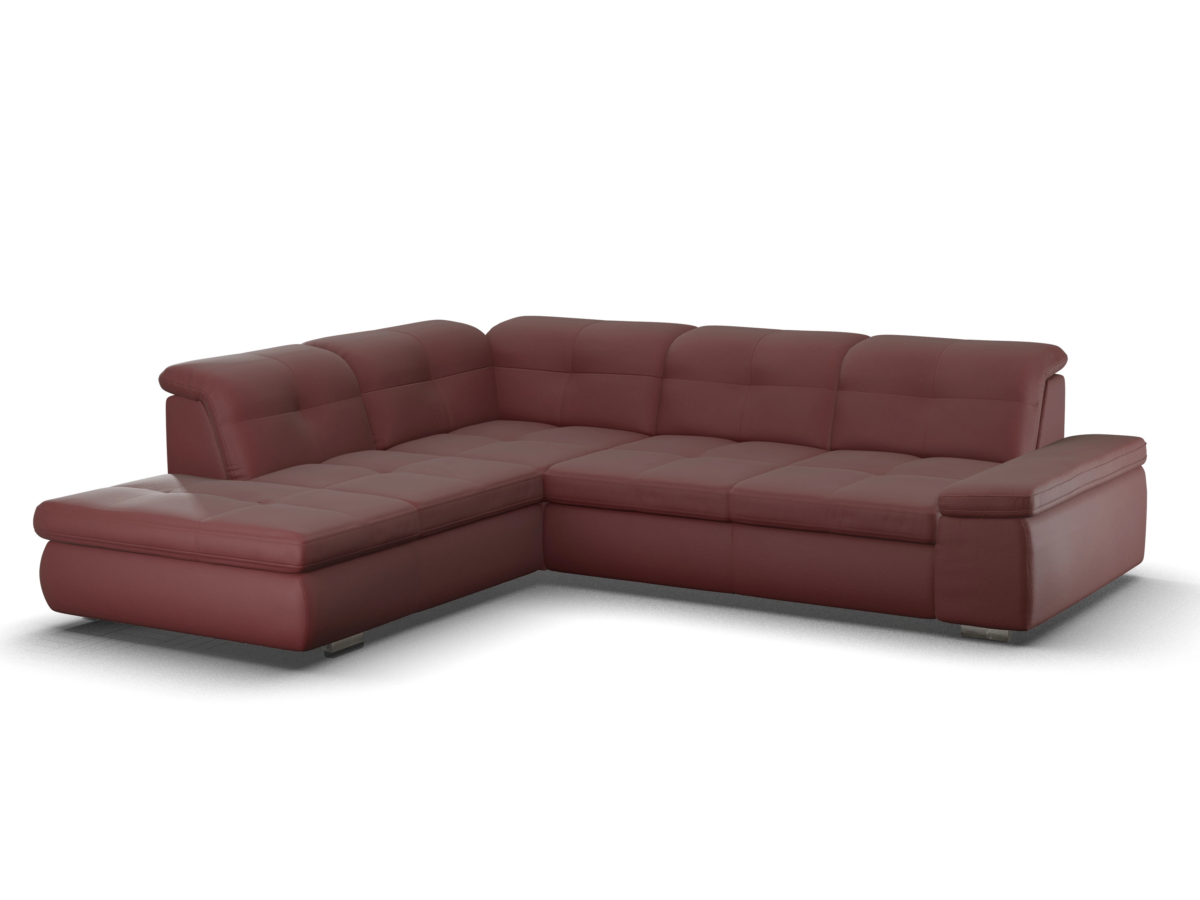 Ansicht des Produktes SC Smart 1001 Ecksofa links Abschluss offen in Stoff Rot
