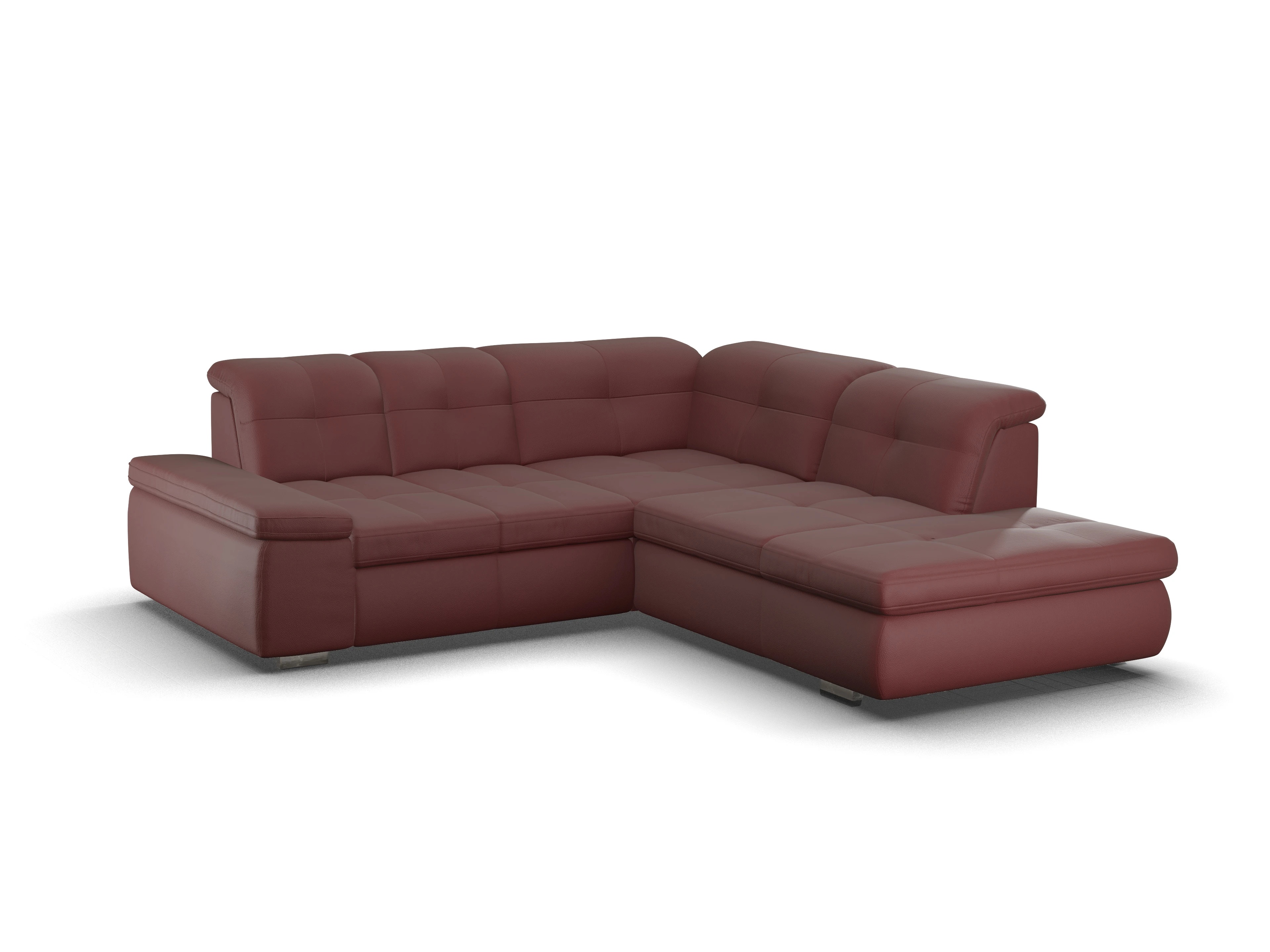 Ansicht des Produktes SC Smart 1001 Ecksofa rechts Abschluss offen in Stoff Rot