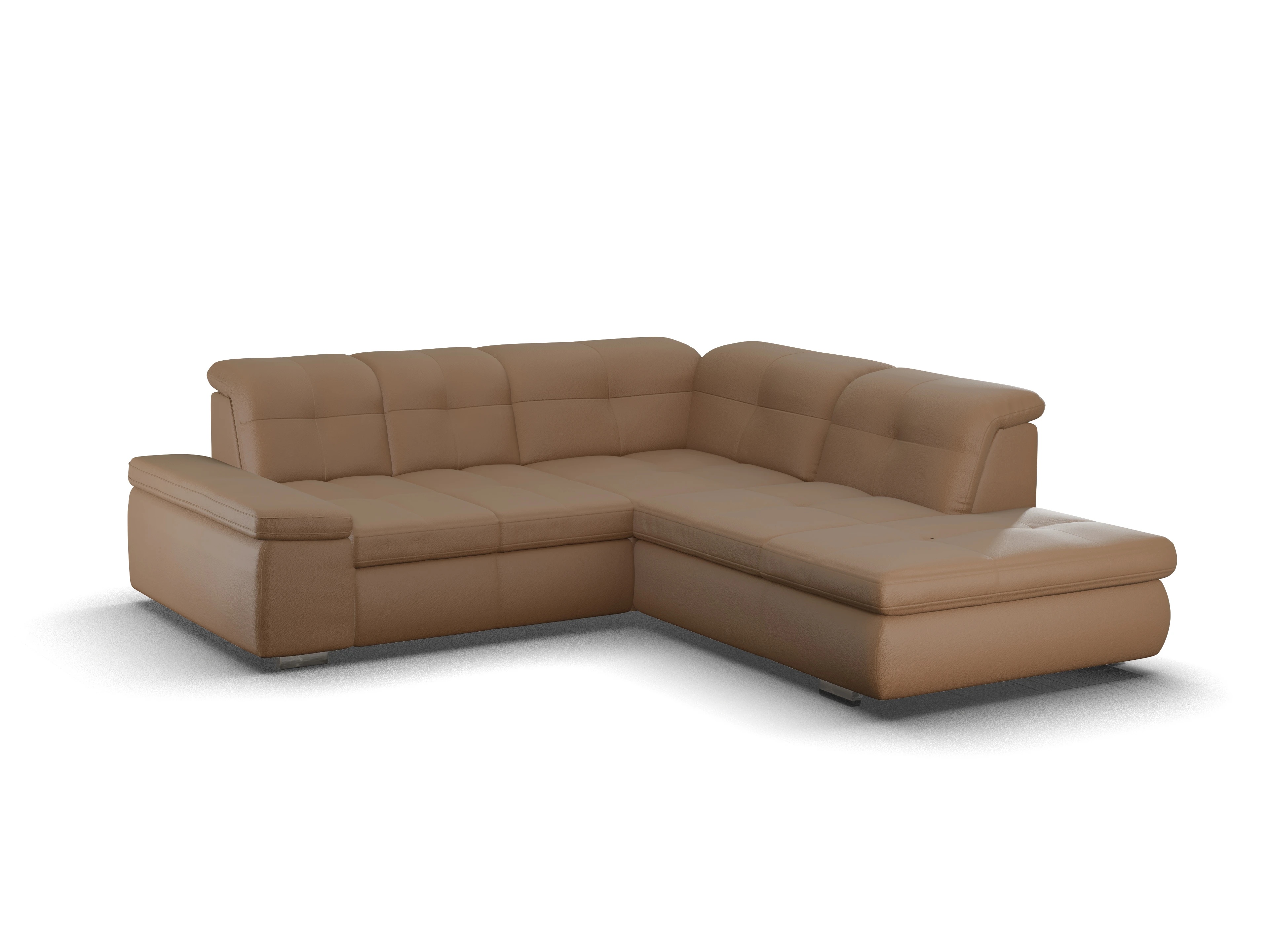 Sitz Concept smart 1001 Ecksofa 1,5Aho SE Small R Ansicht des Produktes SC Smart 1001 Ecksofa rechts Abschluss offen in Stoff Braun