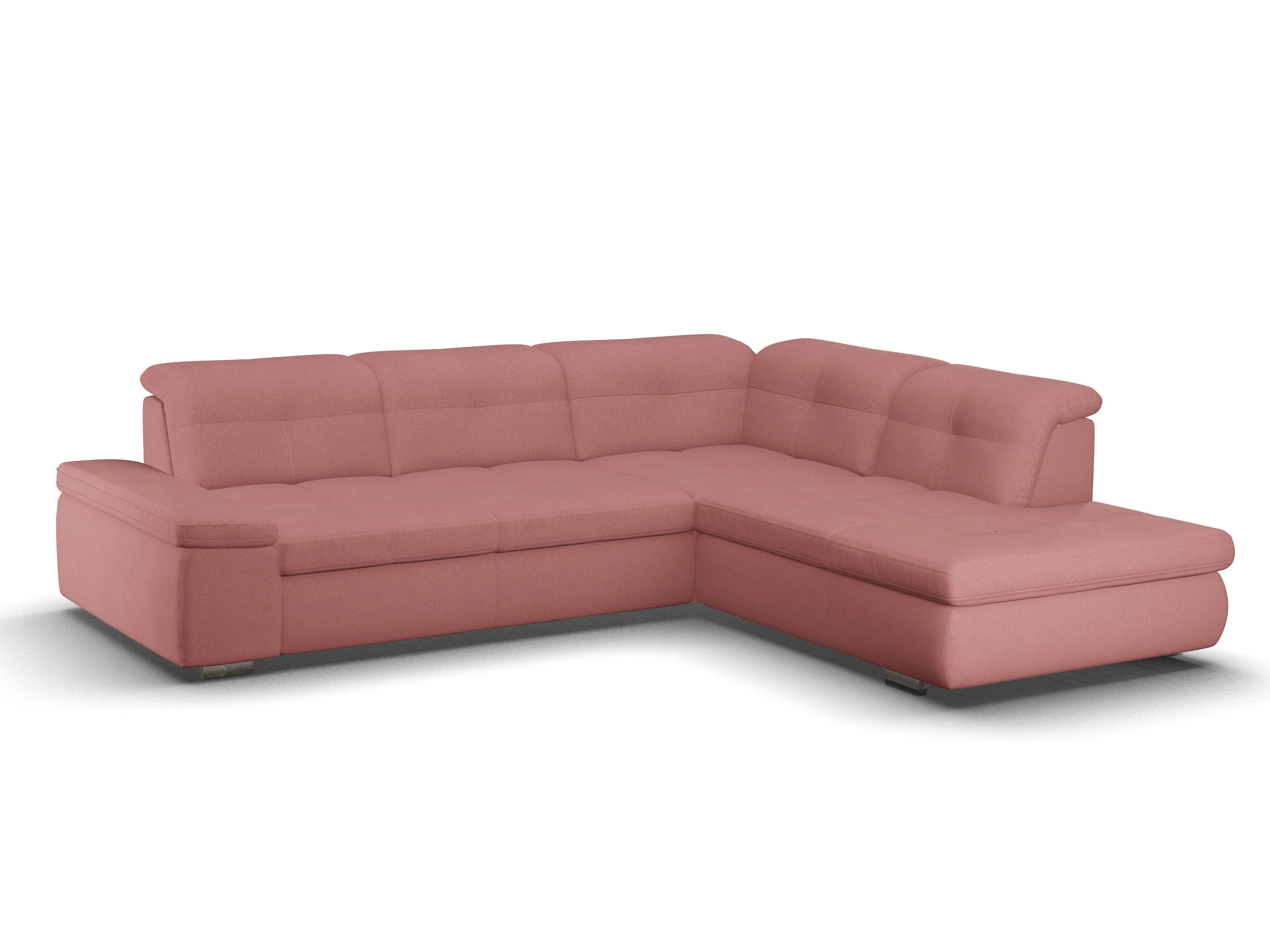 Ansicht des Produktes SC Smart 1001 Ecksofa rechts Abschluss offen in Stoff Rosa