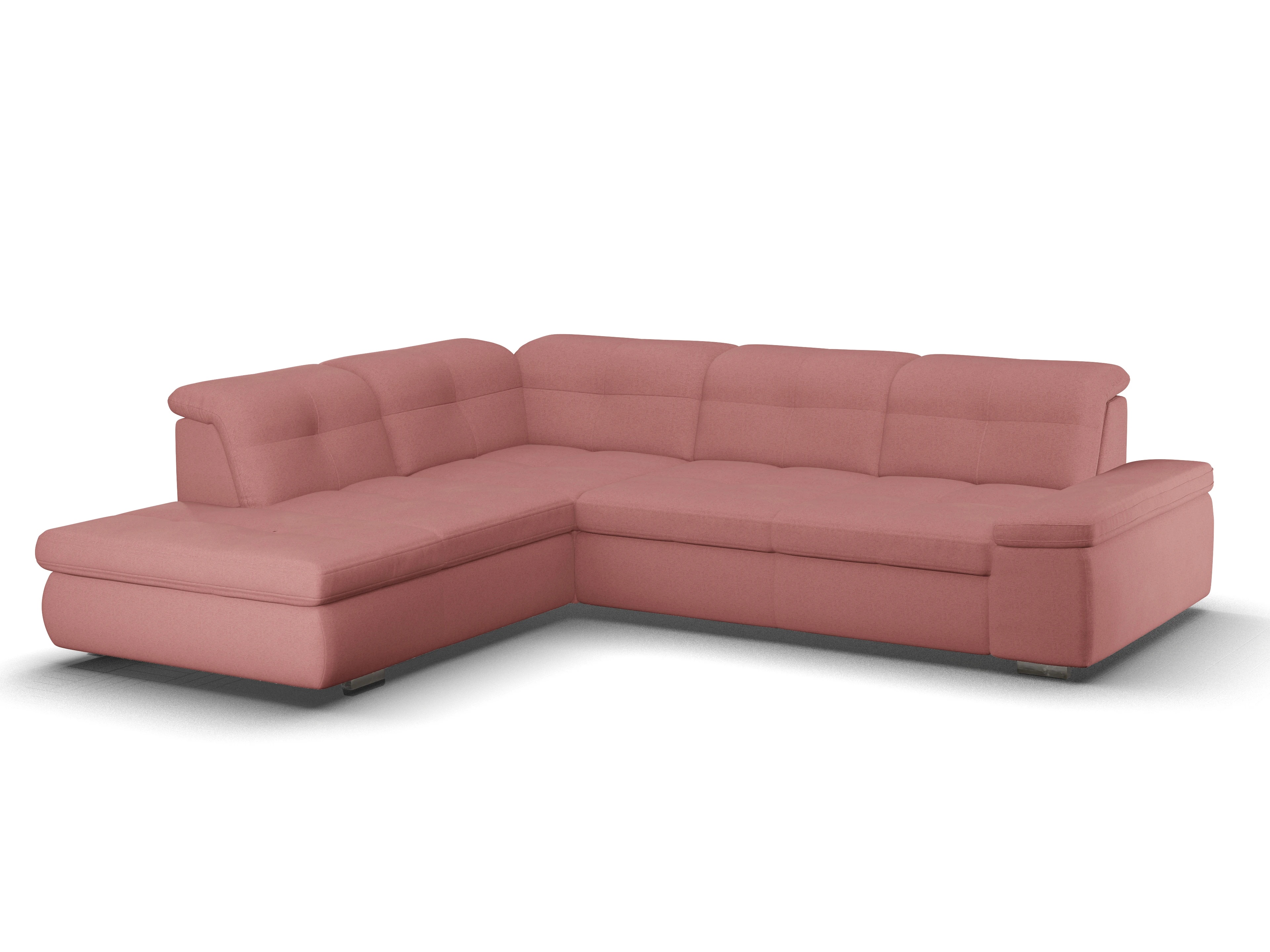 Ansicht des Produktes SC Smart 1001 Ecksofa links Abschluss offen in Stoff Rosa