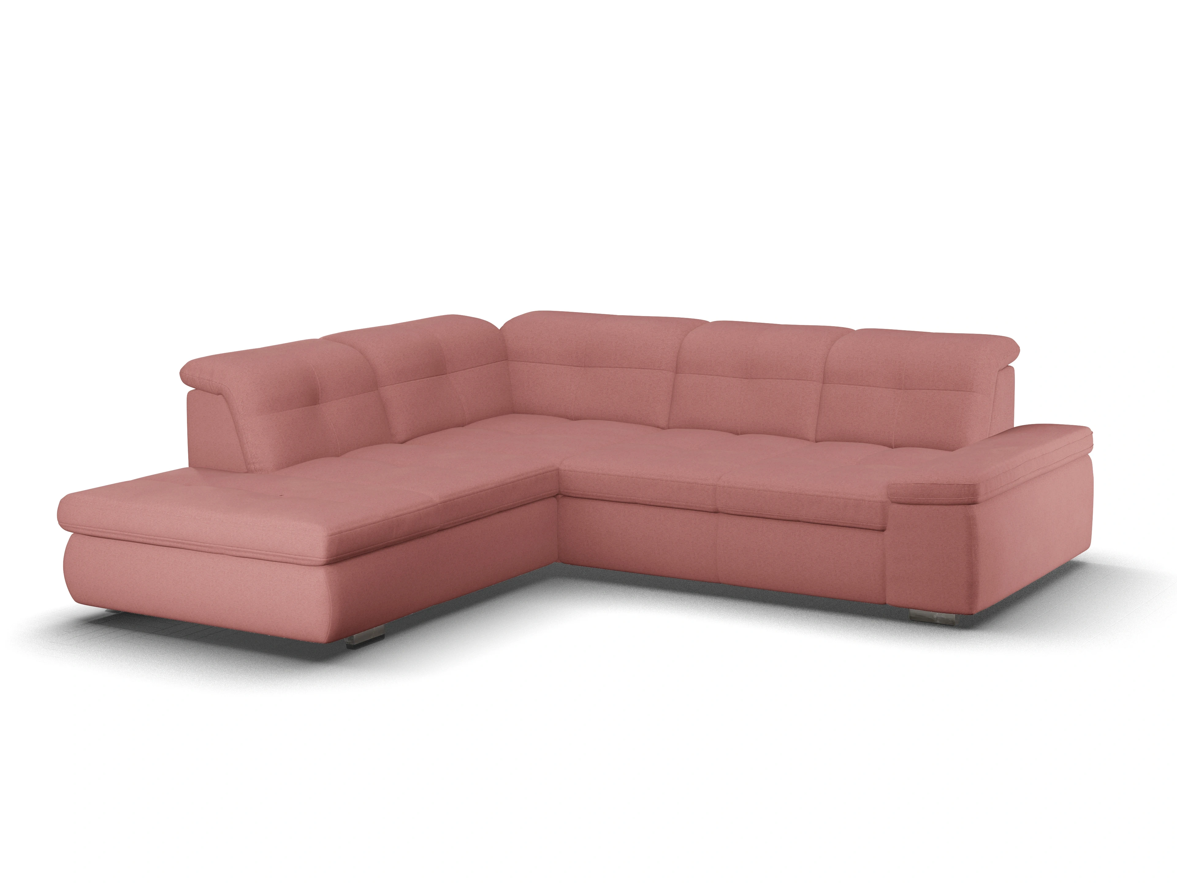 Sitz Concept smart 1001 Ecksofa 1,5Aho SE Medium L Ansicht des Produktes SC Smart 1001 Ecksofa links Abschluss offen in Stoff Rosa