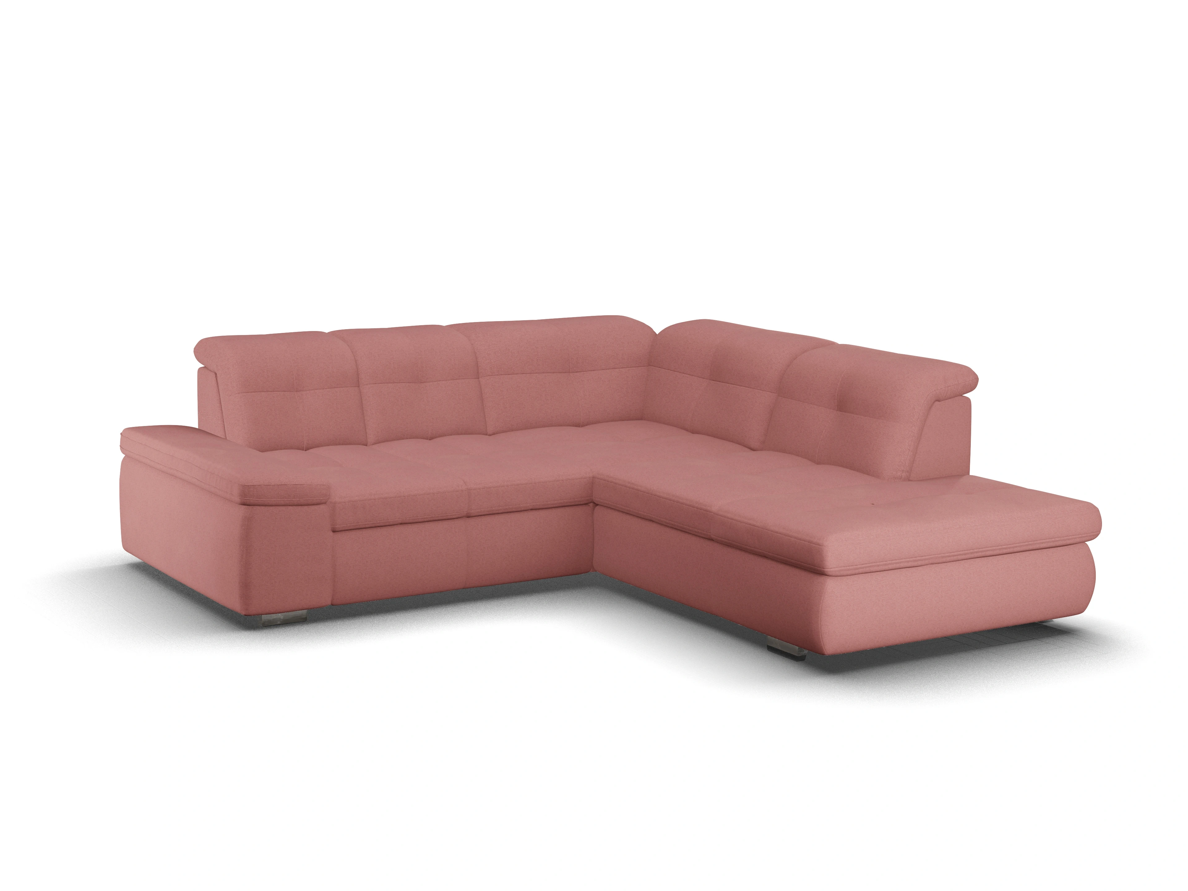 Ansicht des Produktes SC Smart 1001 Ecksofa rechts Abschluss offen in Stoff Rosa