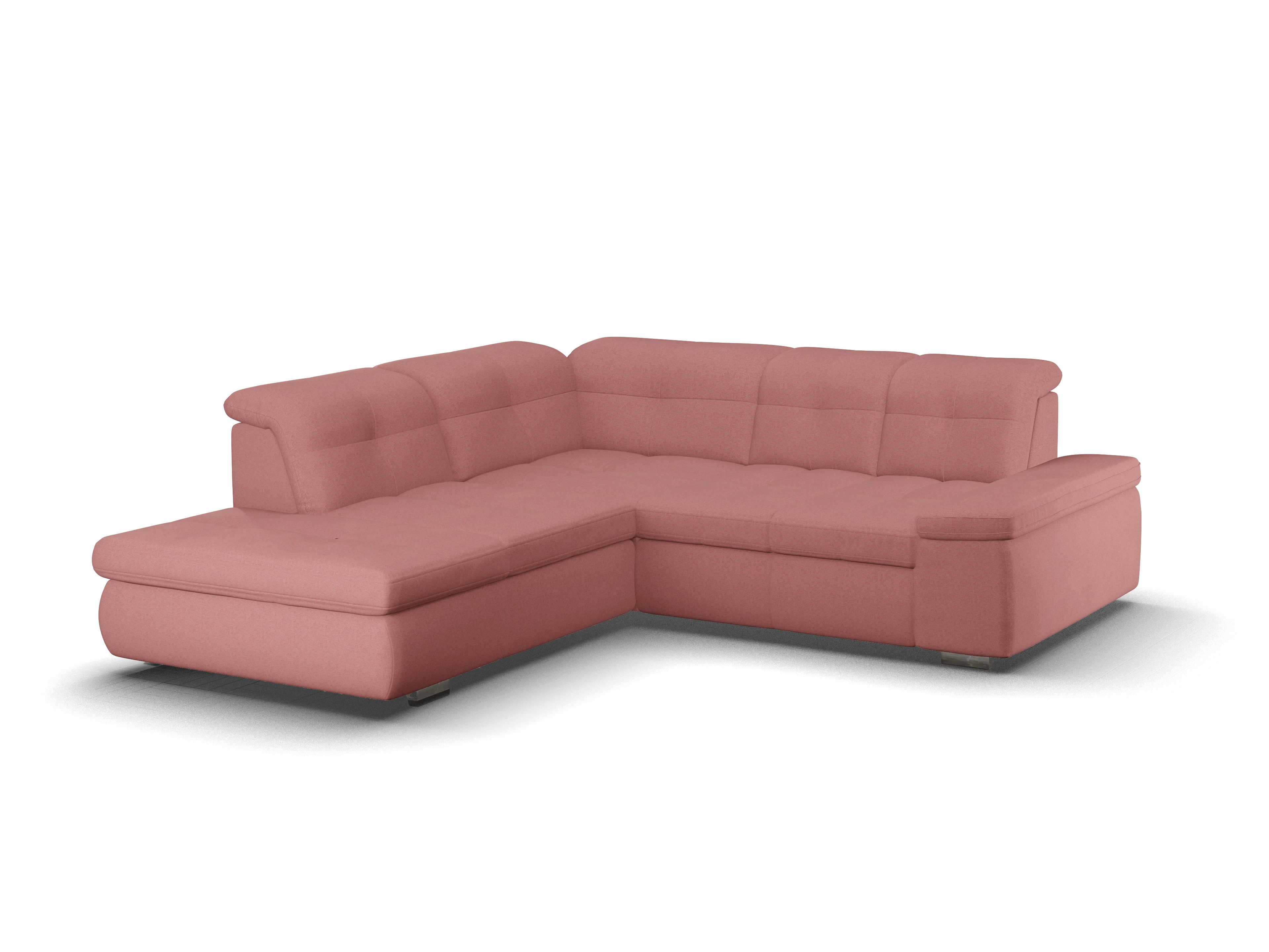 Ansicht des Produktes SC Smart 1001 Ecksofa links Abschluss offen in Stoff Rosa