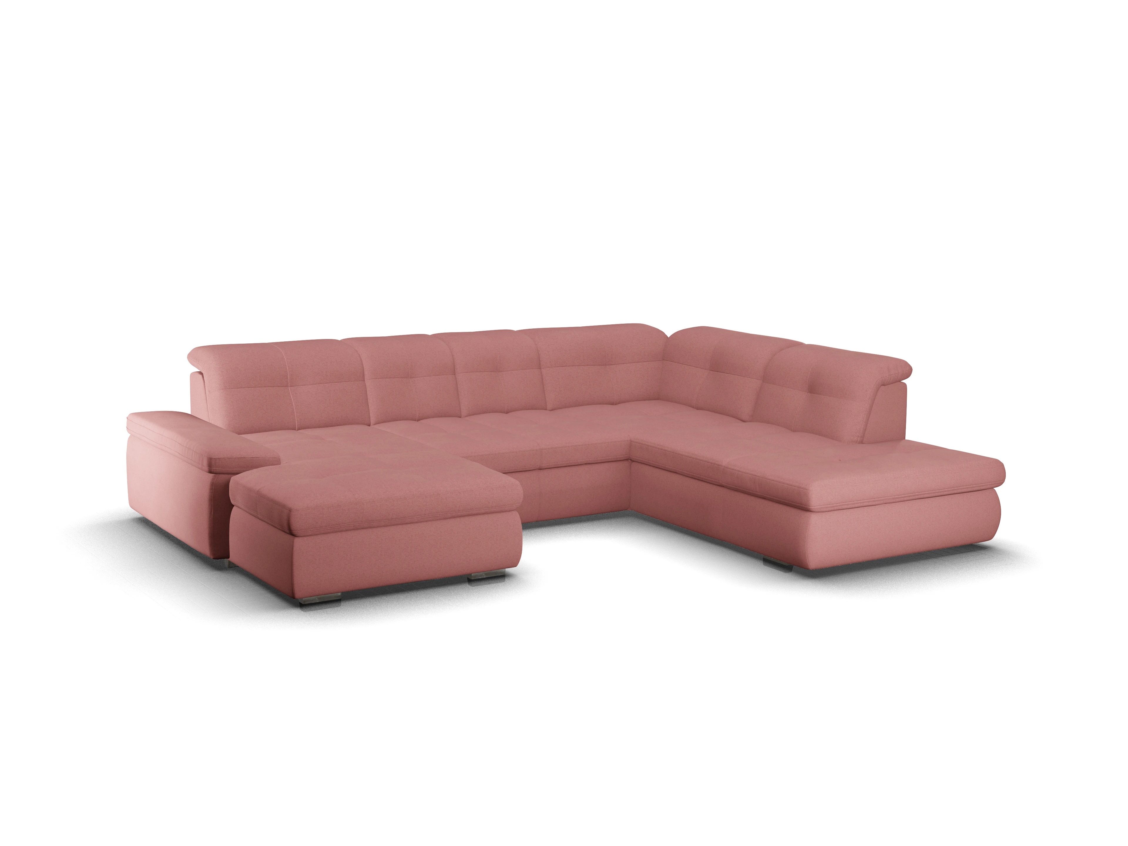Ansicht des Produktes SC Smart 1001 Wohnlandschaft offen beidseitig in Stoff Rosa