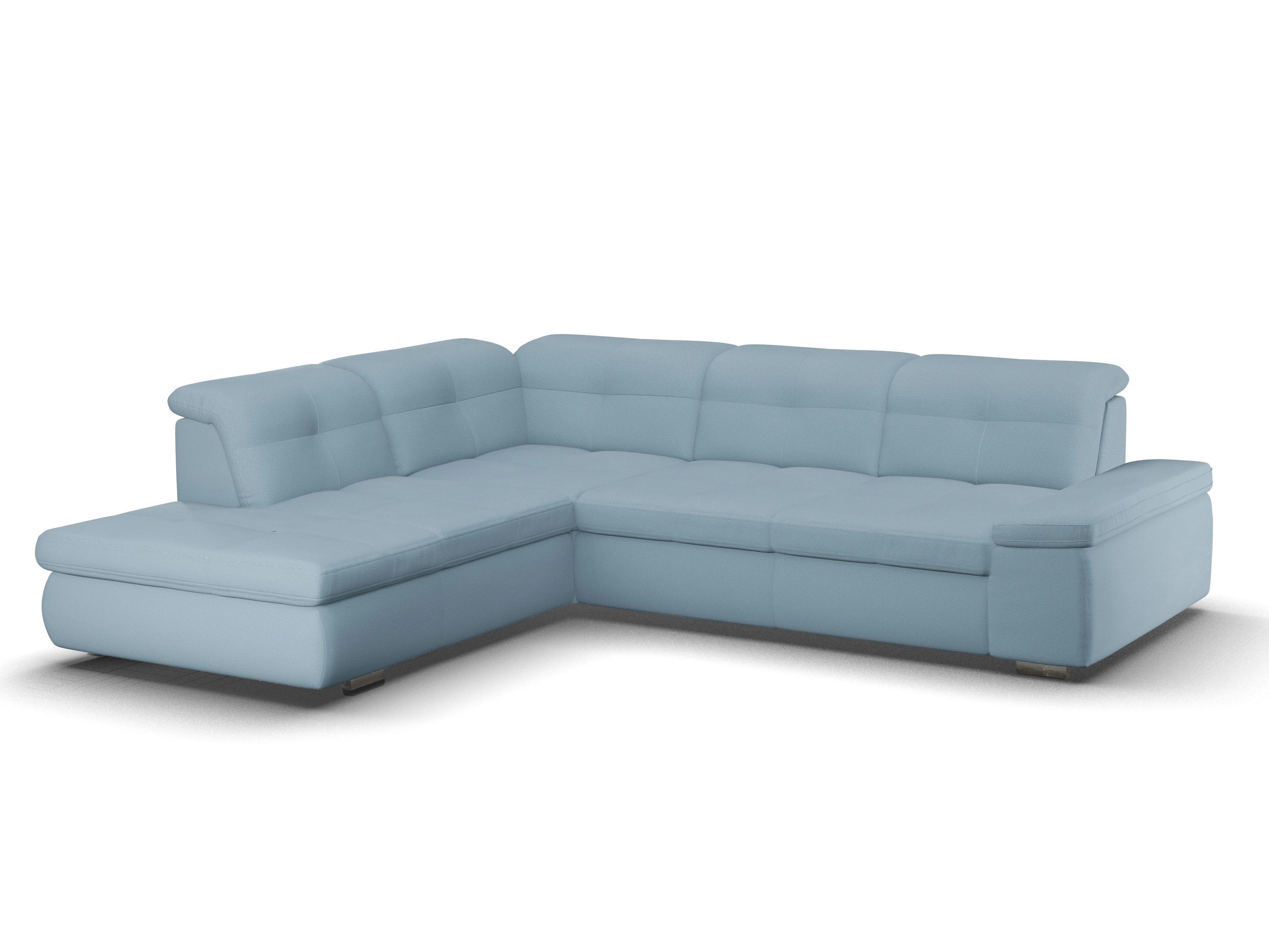 Ansicht des Produktes SC Smart 1001 Ecksofa links Abschluss offen in Stoff Blau