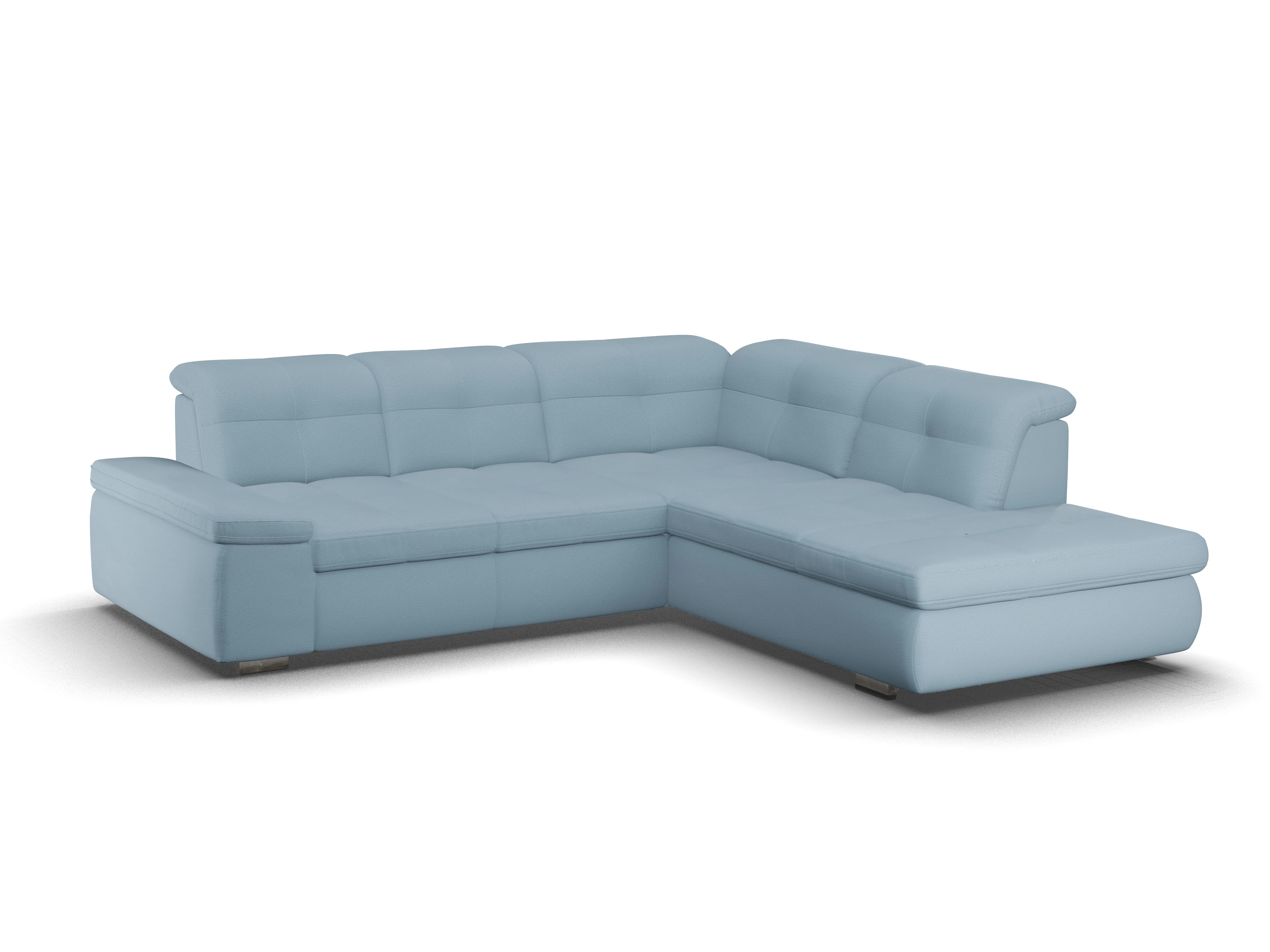 Ansicht des Produktes SC Smart 1001 Ecksofa rechts Abschluss offen in Stoff Blau