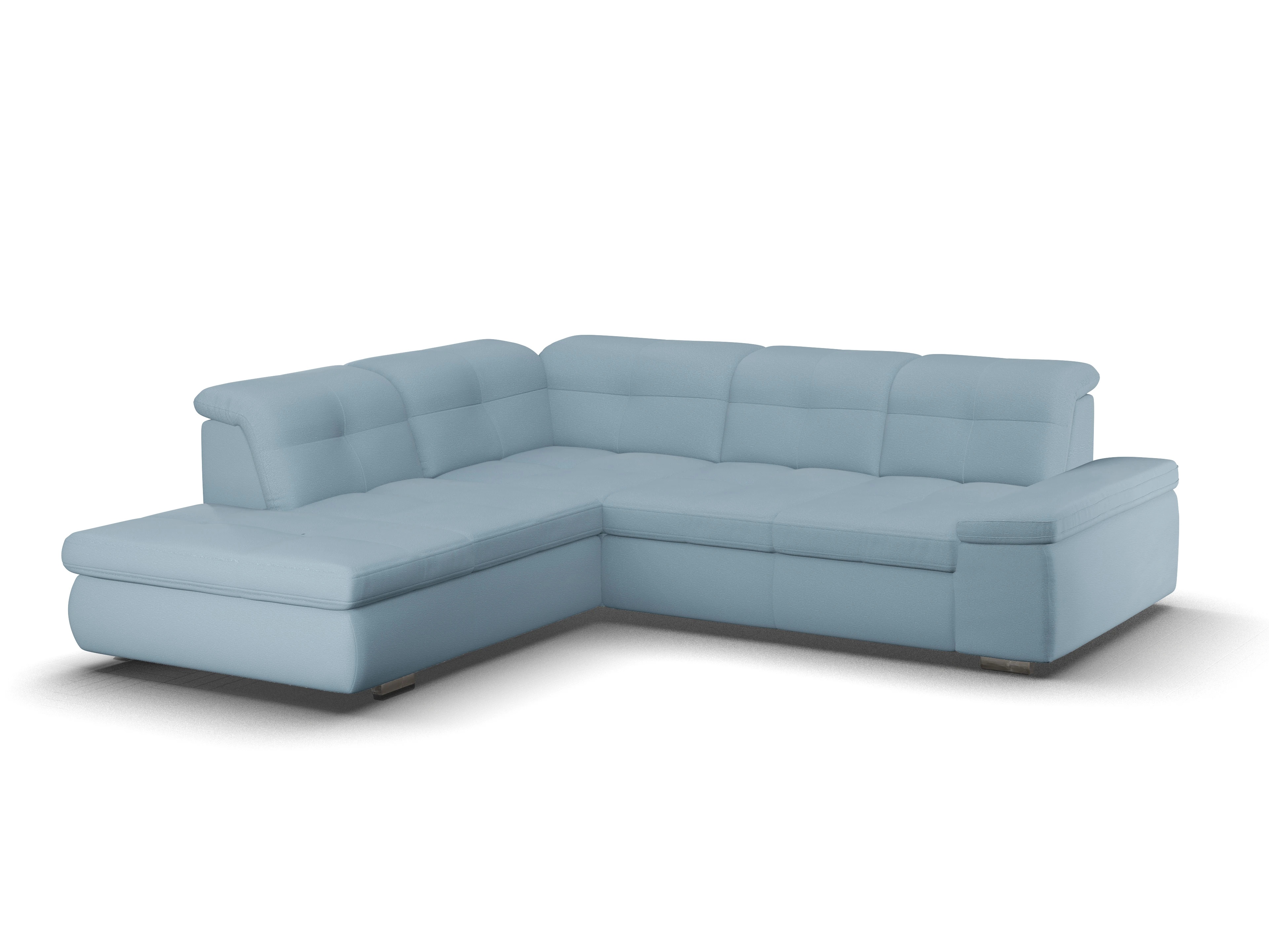 Ansicht des Produktes SC Smart 1001 Ecksofa links Abschluss offen in Stoff Blau