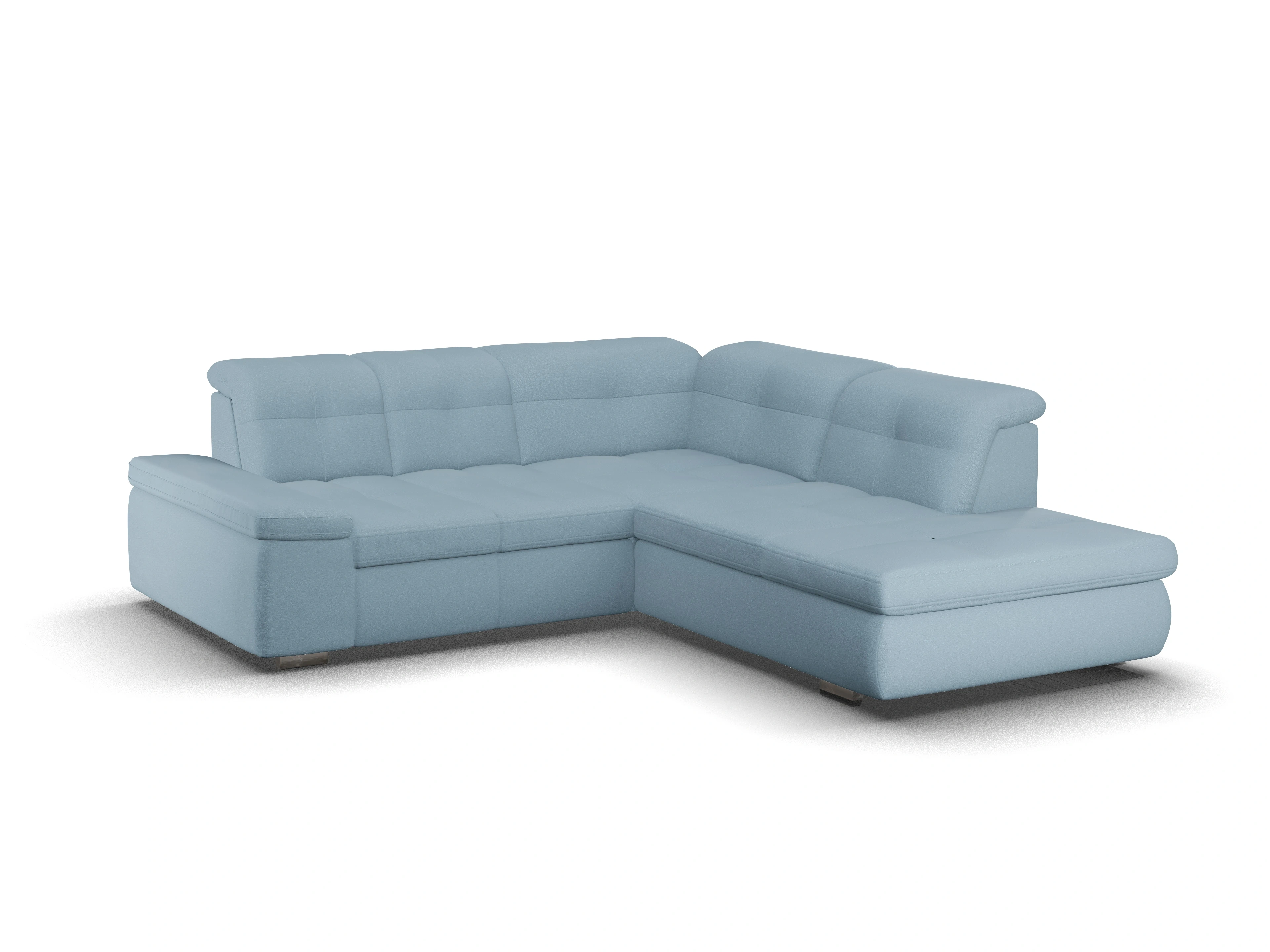 Ansicht des Produktes SC Smart 1001 Ecksofa rechts Abschluss offen in Stoff Blau