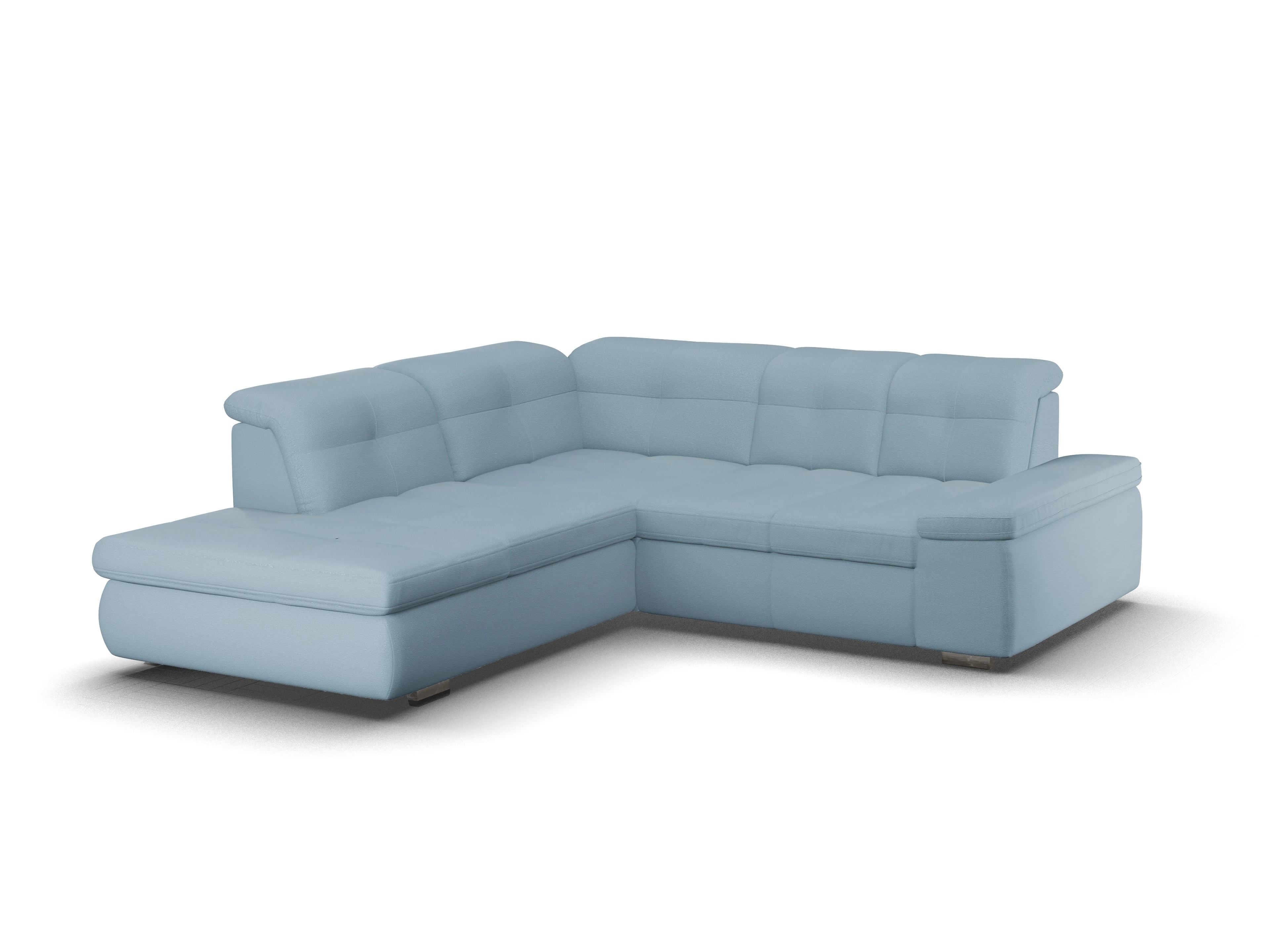 Ansicht des Produktes SC Smart 1001 Ecksofa links Abschluss offen in Stoff Blau