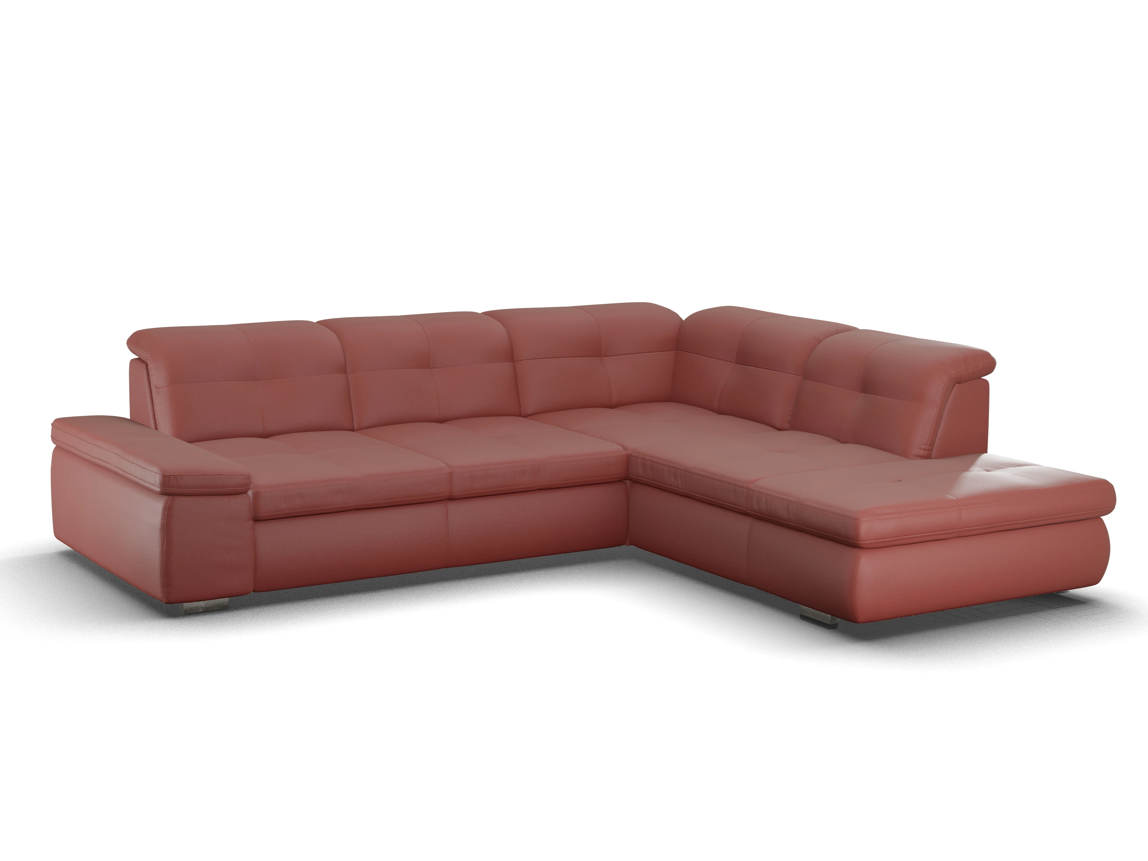 Ansicht des Produktes SC Smart 1001 Ecksofa rechts Abschluss offen in Stoff Rot