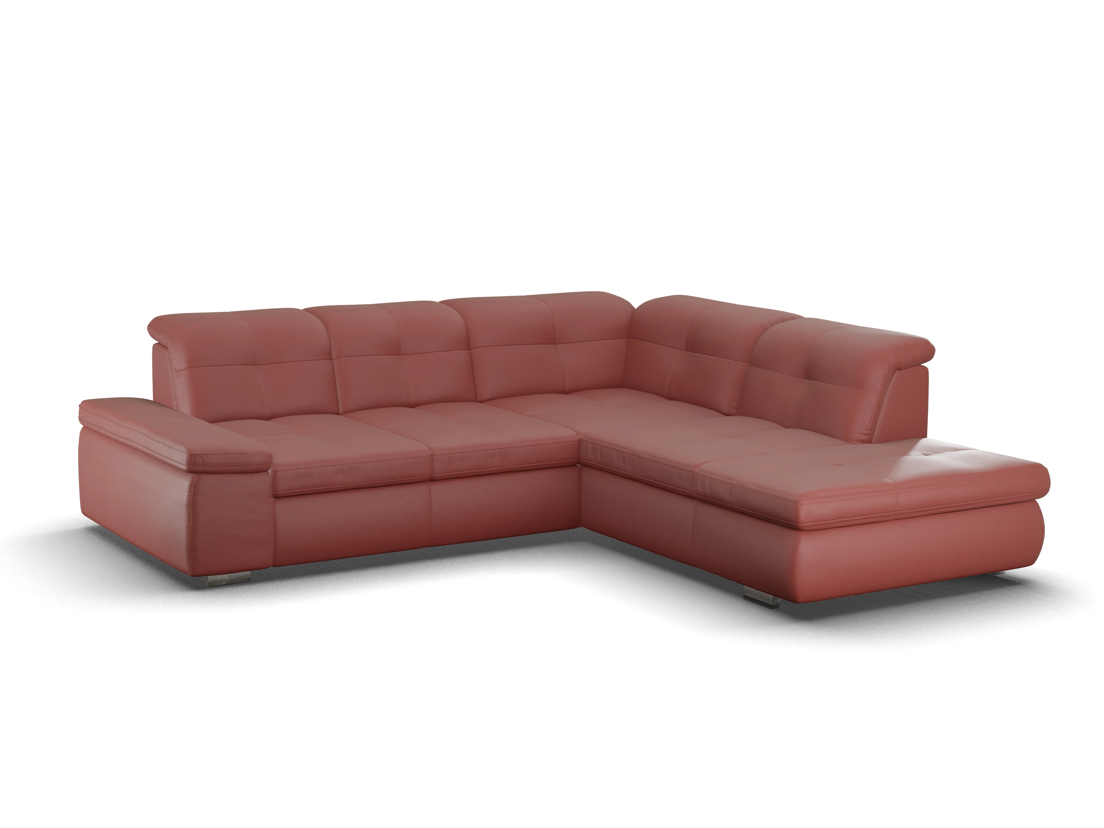 Ansicht des Produktes SC Smart 1001 Ecksofa rechts Abschluss offen in Stoff Rot