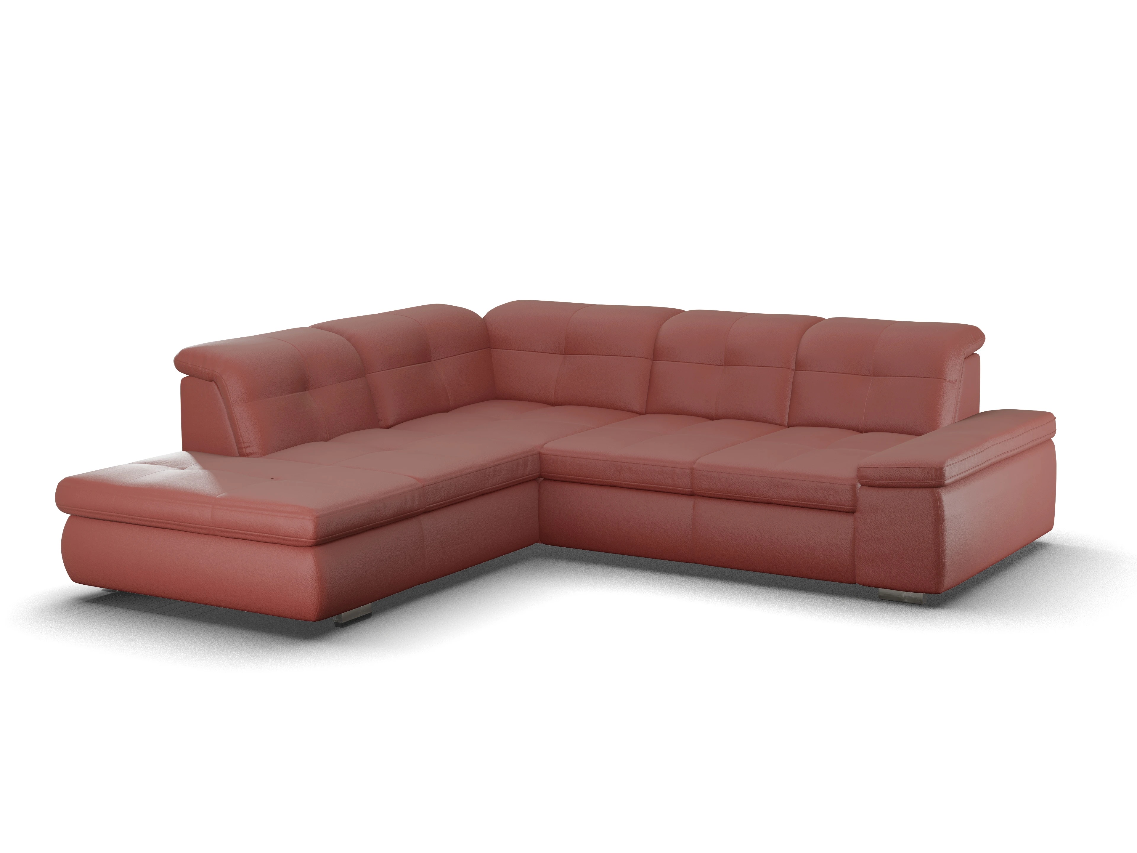 Ansicht des Produktes SC Smart 1001 Ecksofa links Abschluss offen in Stoff Rot