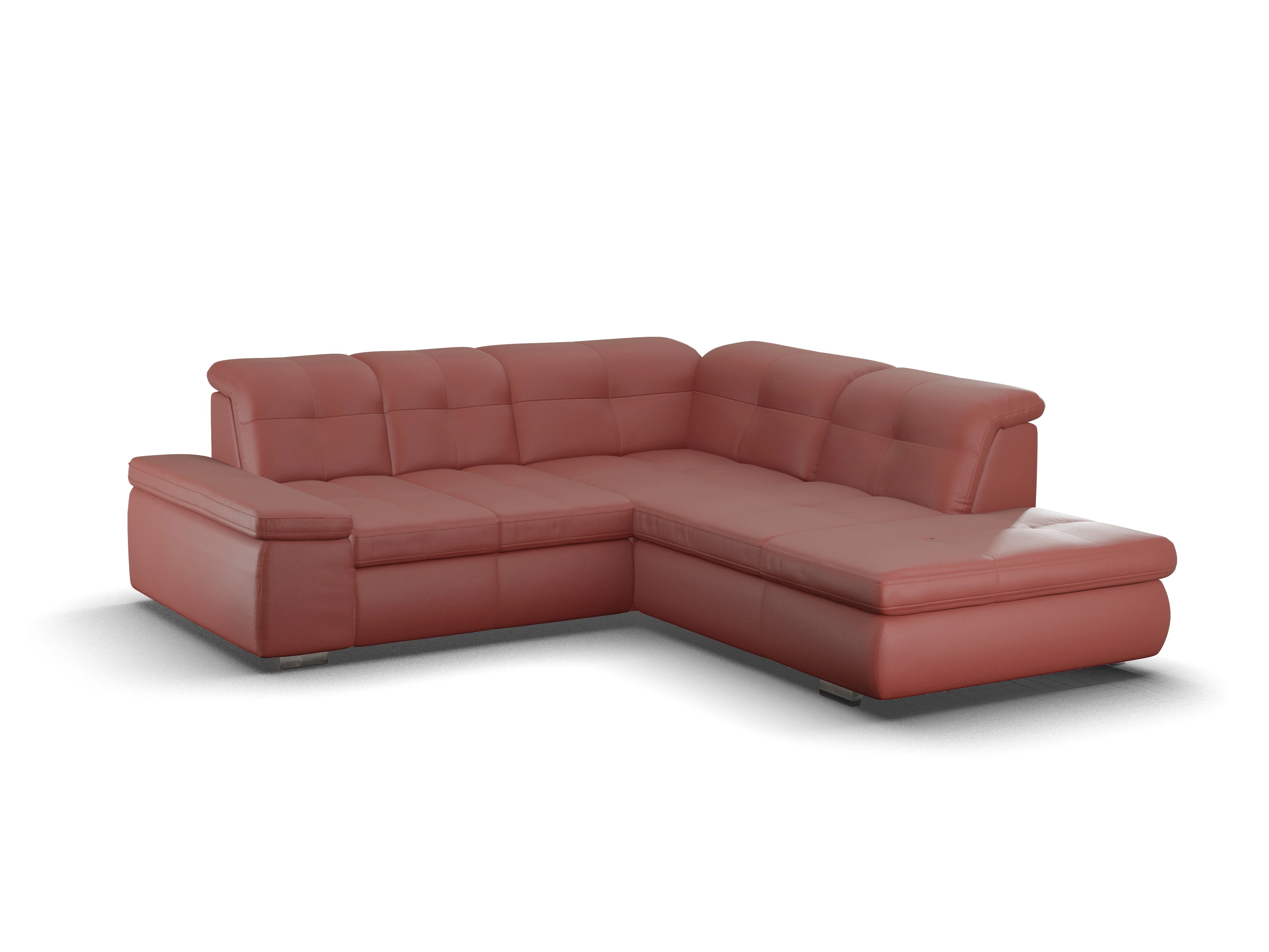 Ansicht des Produktes SC Smart 1001 Ecksofa rechts Abschluss offen in Stoff Rot