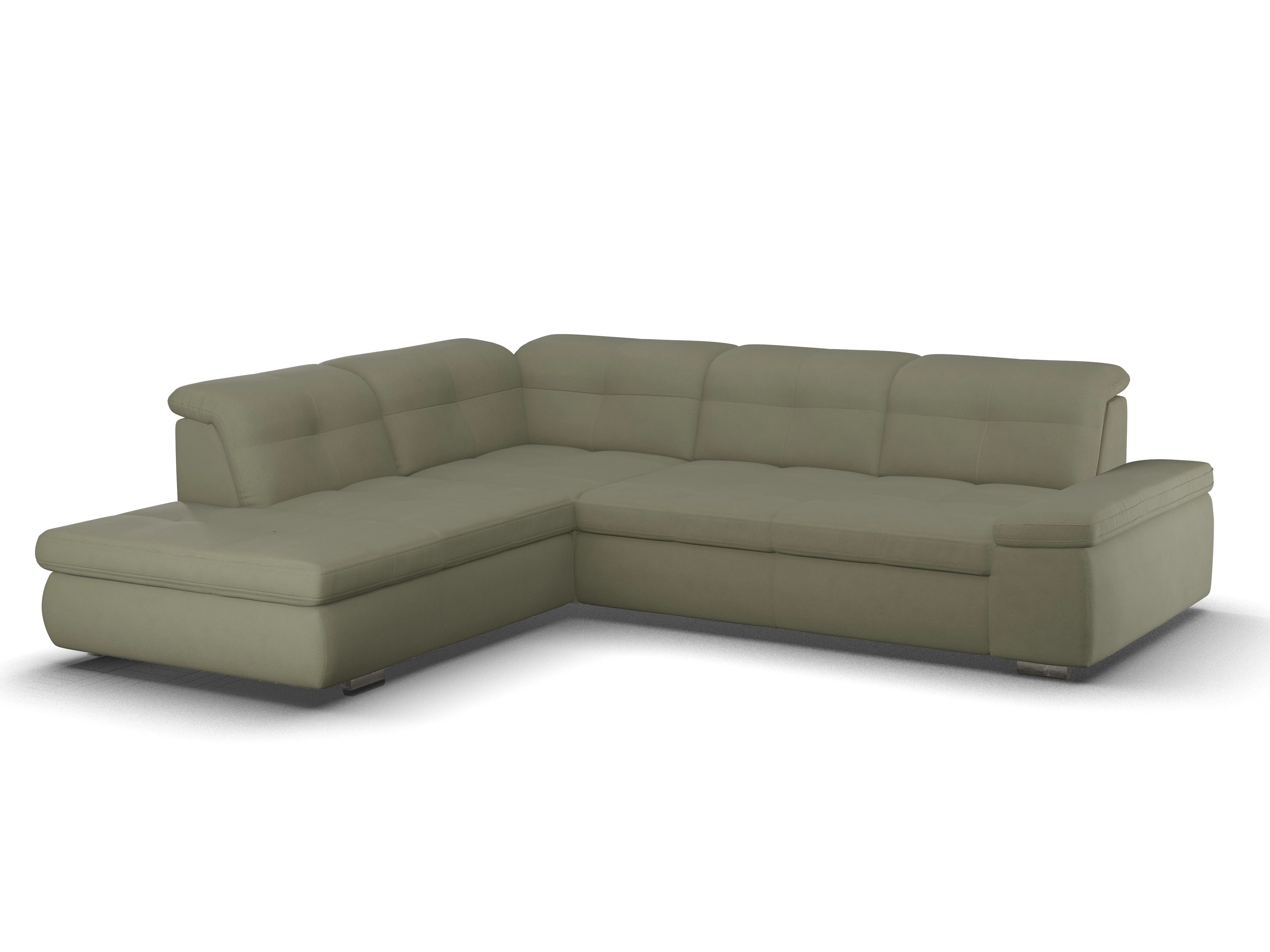 Ansicht des Produktes SC Smart 1001 Ecksofa links Abschluss offen in Stoff Grün
