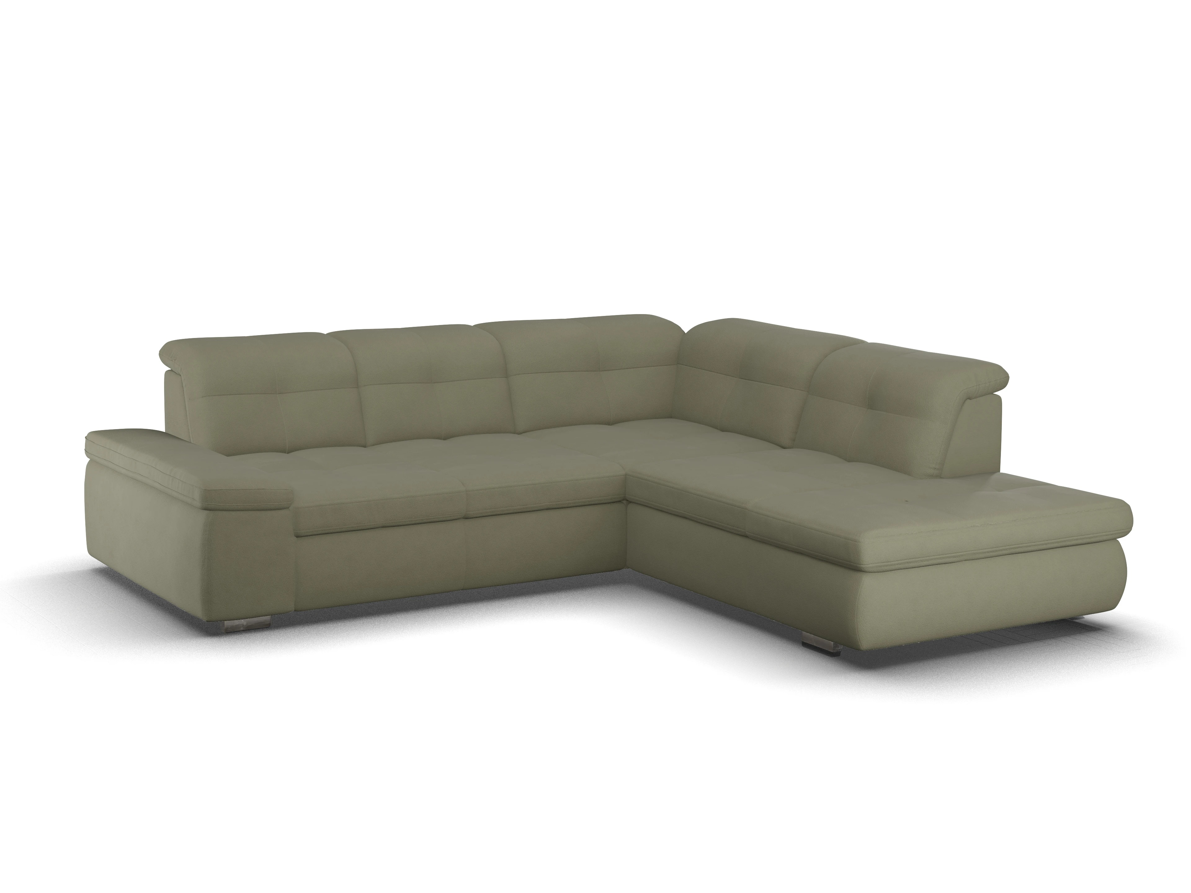 Sitz Concept smart 1001 Ecksofa 1,5Aho SE Medium R Ansicht des Produktes SC Smart 1001 Ecksofa rechts Abschluss offen in Stoff Grün
