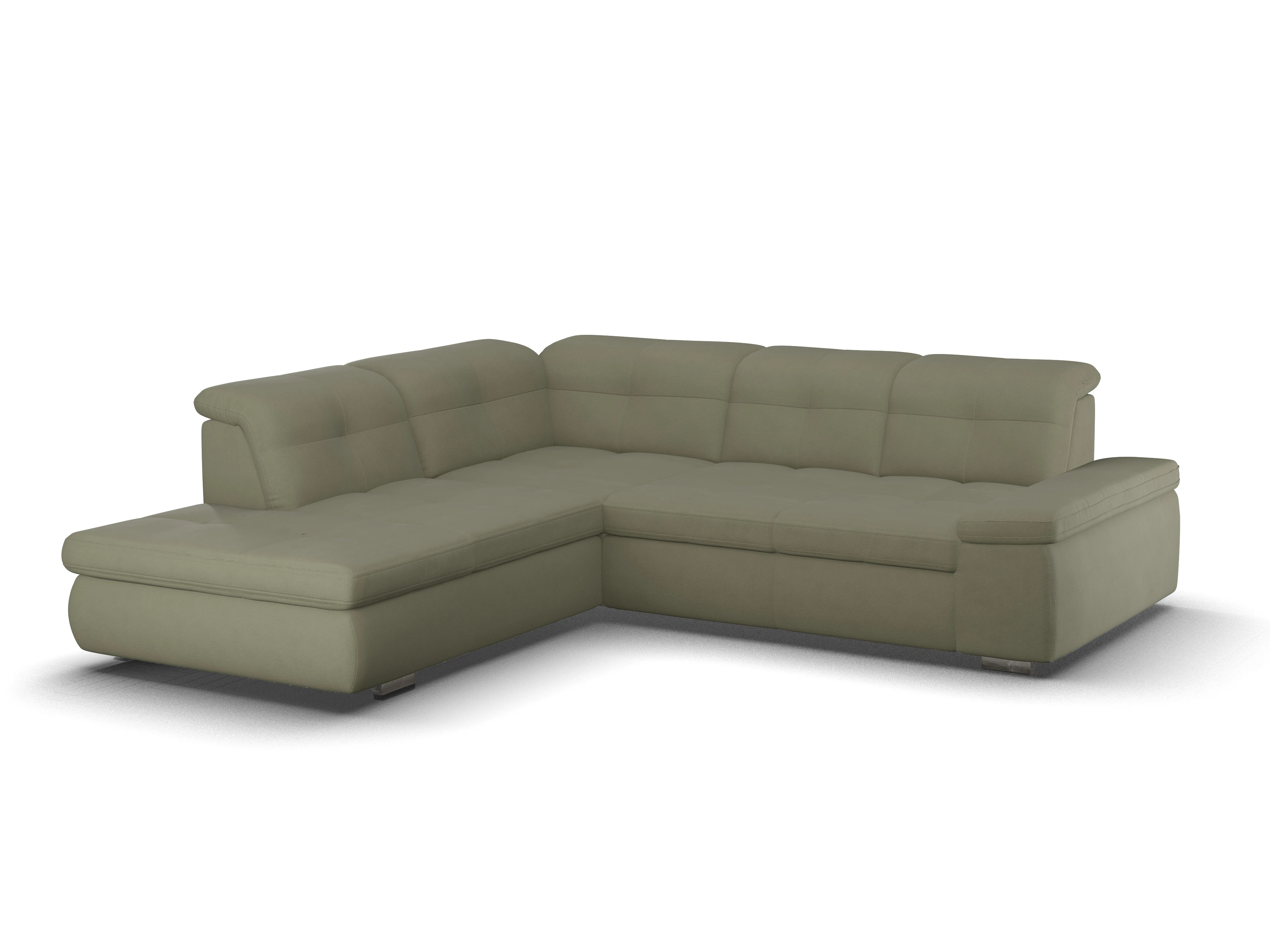 Ansicht des Produktes SC Smart 1001 Ecksofa links Abschluss offen in Stoff Grün