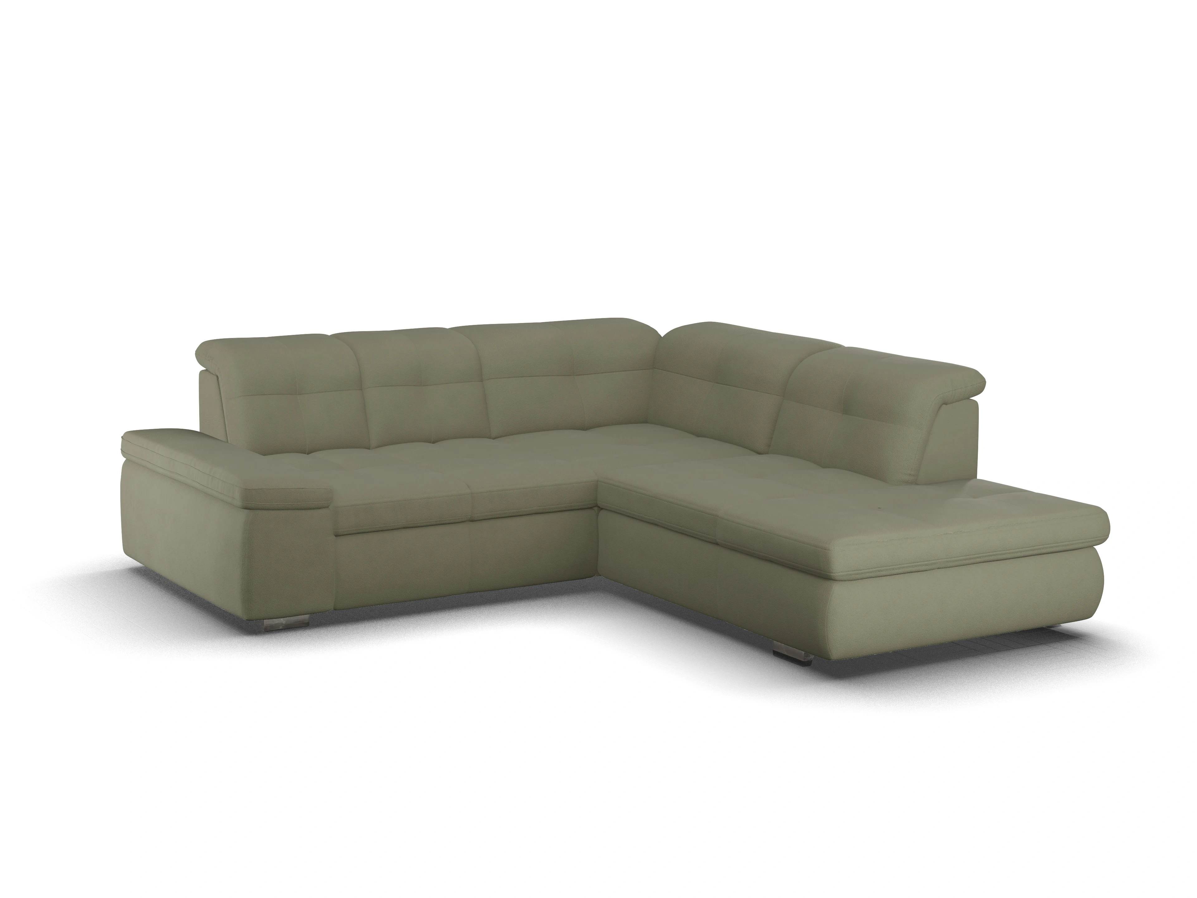 Ansicht des Produktes SC Smart 1001 Ecksofa rechts Abschluss offen in Stoff Grün
