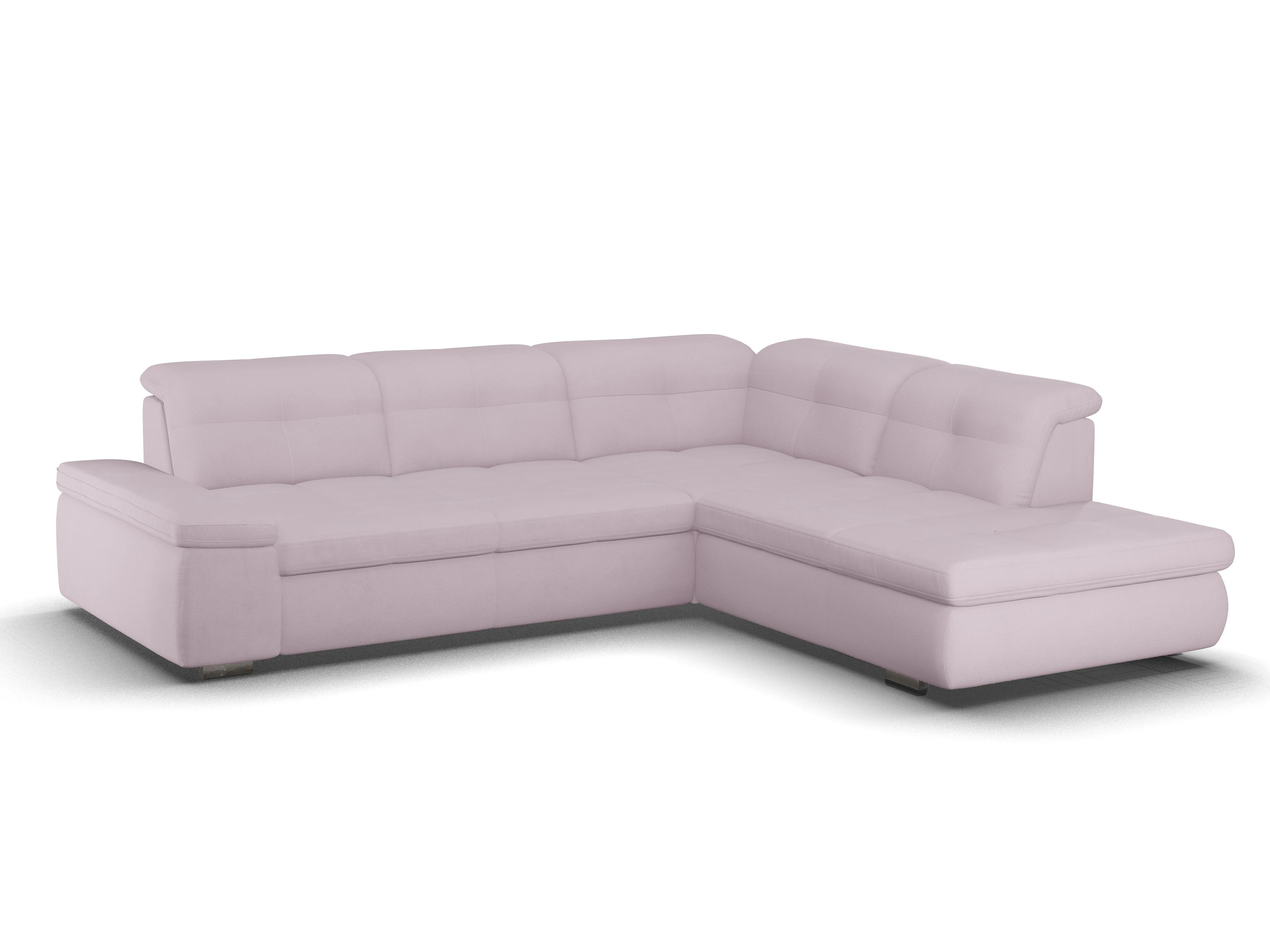 Ansicht des Produktes SC Smart 1001 Ecksofa rechts Abschluss offen in Stoff Rosa