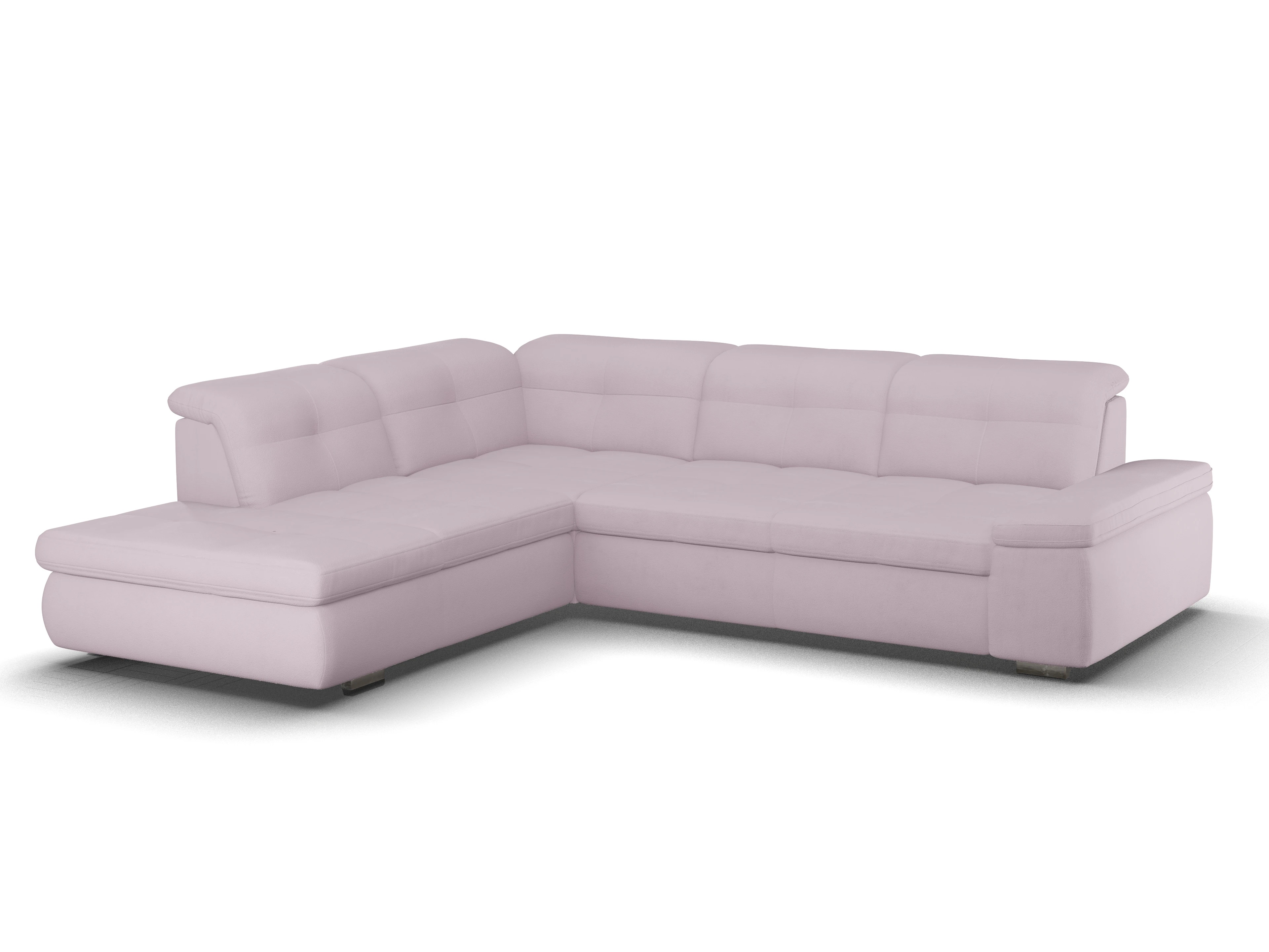 Sitz Concept smart 1001 Ecksofa 1,5Aho SE Large L Ansicht des Produktes SC Smart 1001 Ecksofa links Abschluss offen in Stoff Rosa
