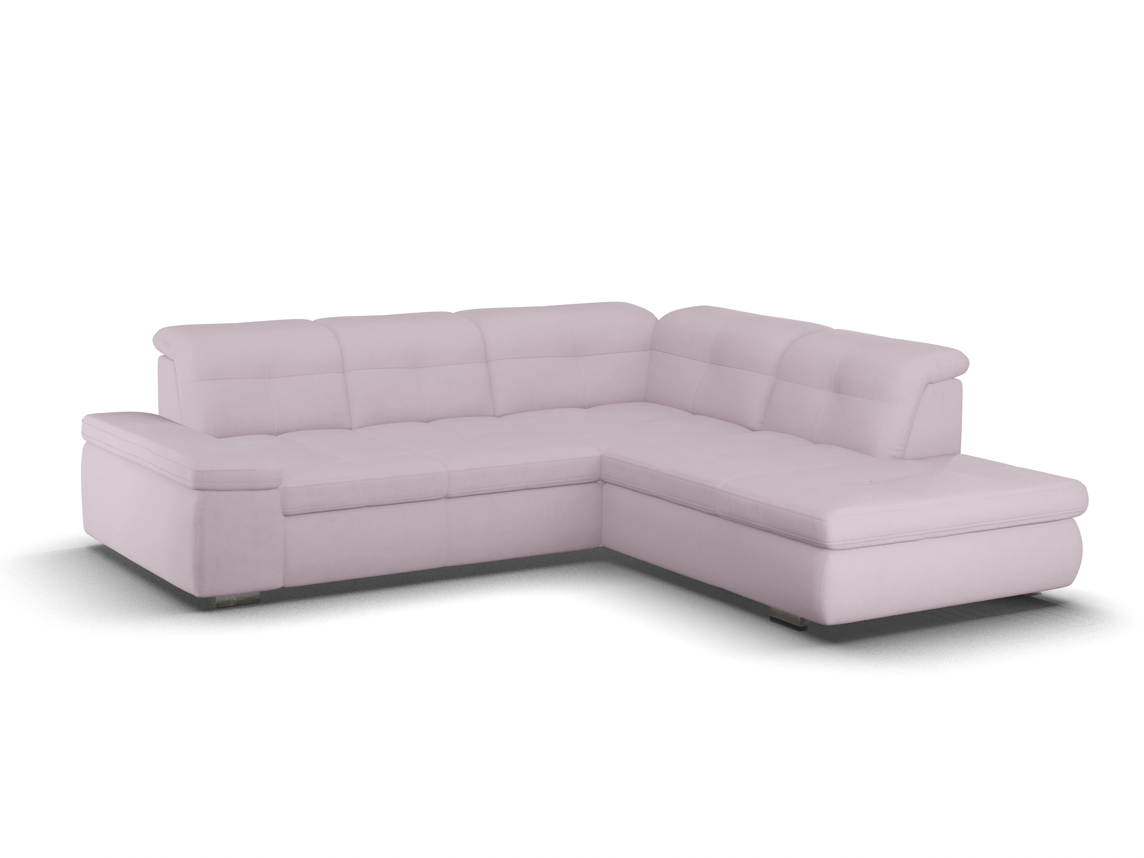 Ansicht des Produktes SC Smart 1001 Ecksofa rechts Abschluss offen in Stoff Rosa