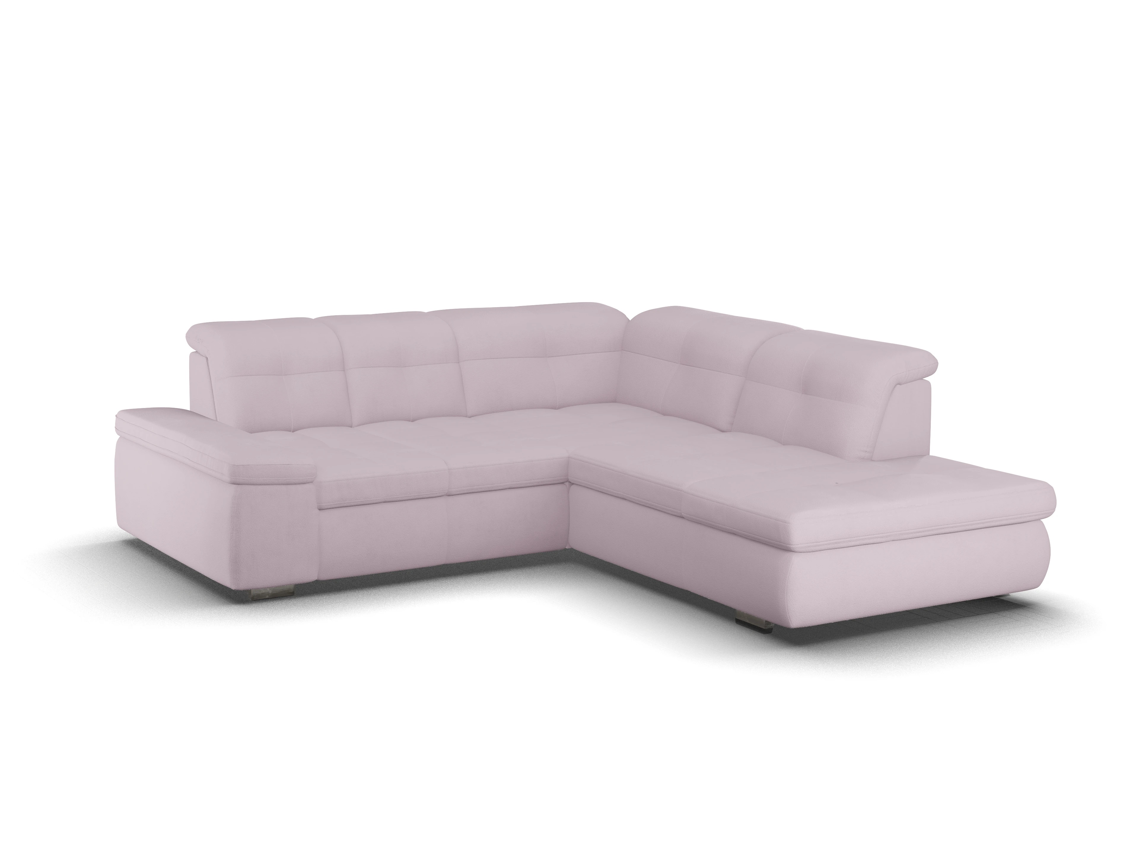 Ansicht des Produktes SC Smart 1001 Ecksofa rechts Abschluss offen in Stoff Rosa