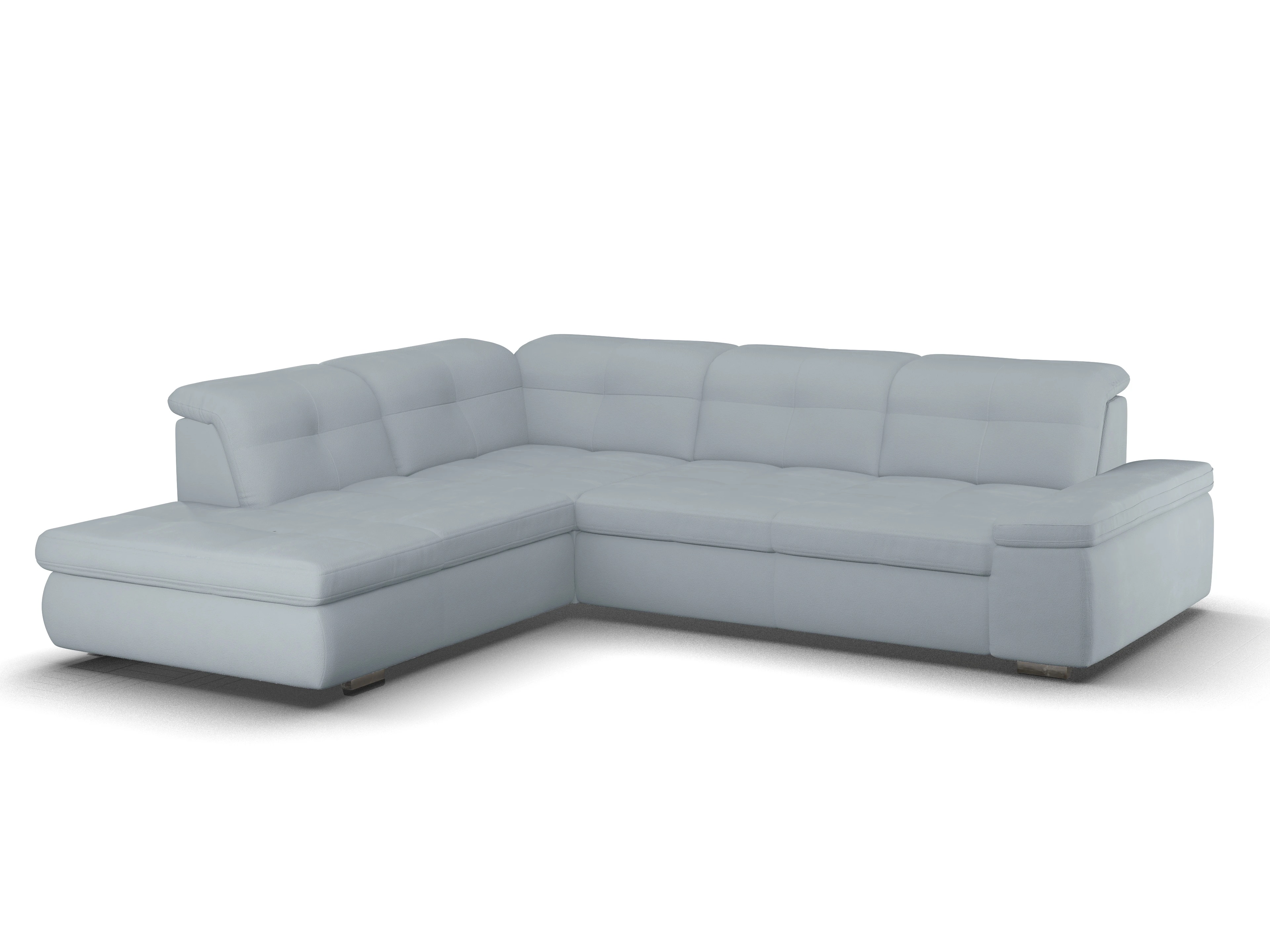 Sitz Concept smart 1001 Ecksofa 1,5Aho SE Large L Ansicht des Produktes SC Smart 1001 Ecksofa links Abschluss offen in Stoff Blau