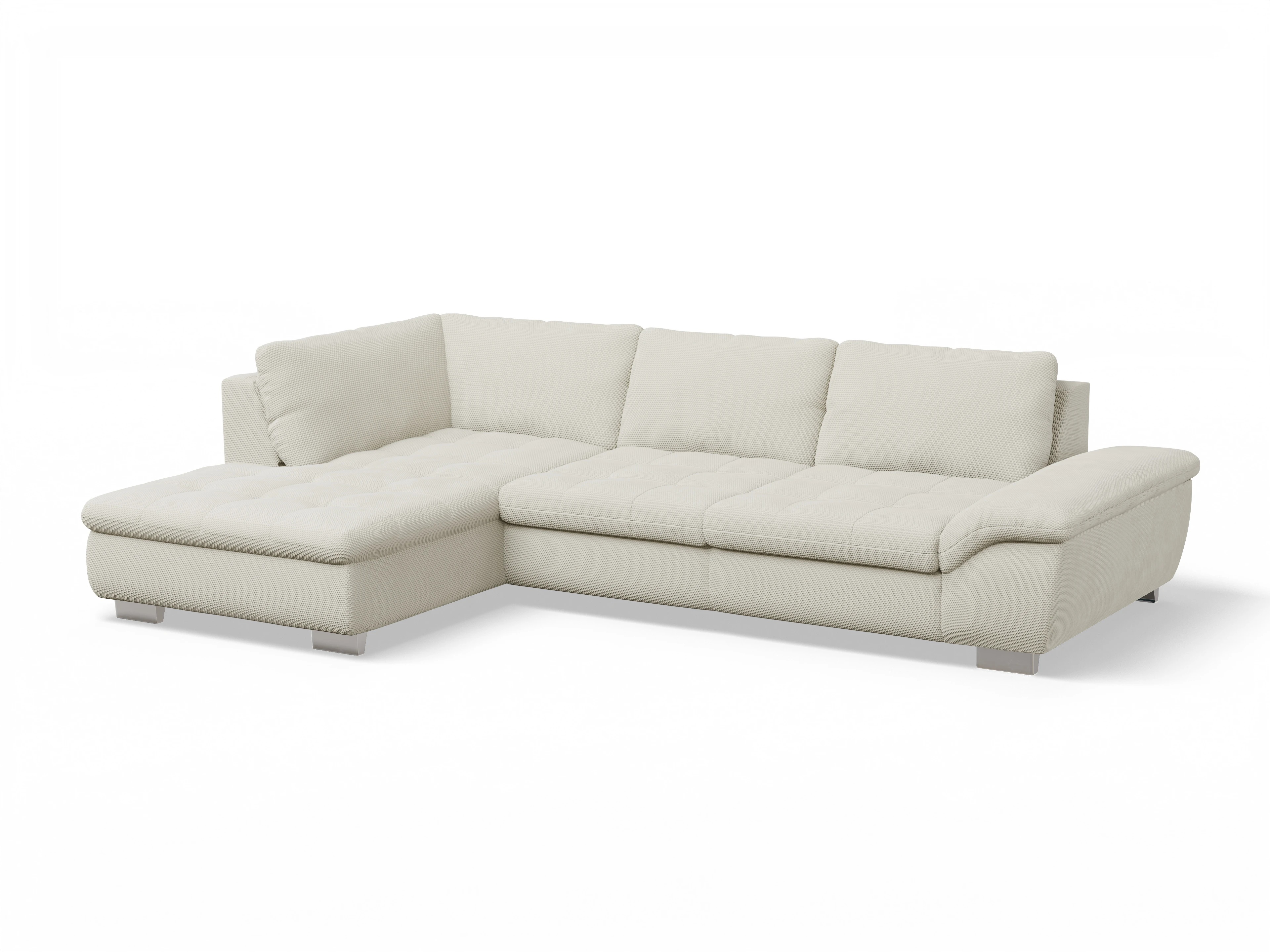 Ansicht des Produktes SC Smart 1007 Ecksofa links Abschluss offen in Stoff Beige