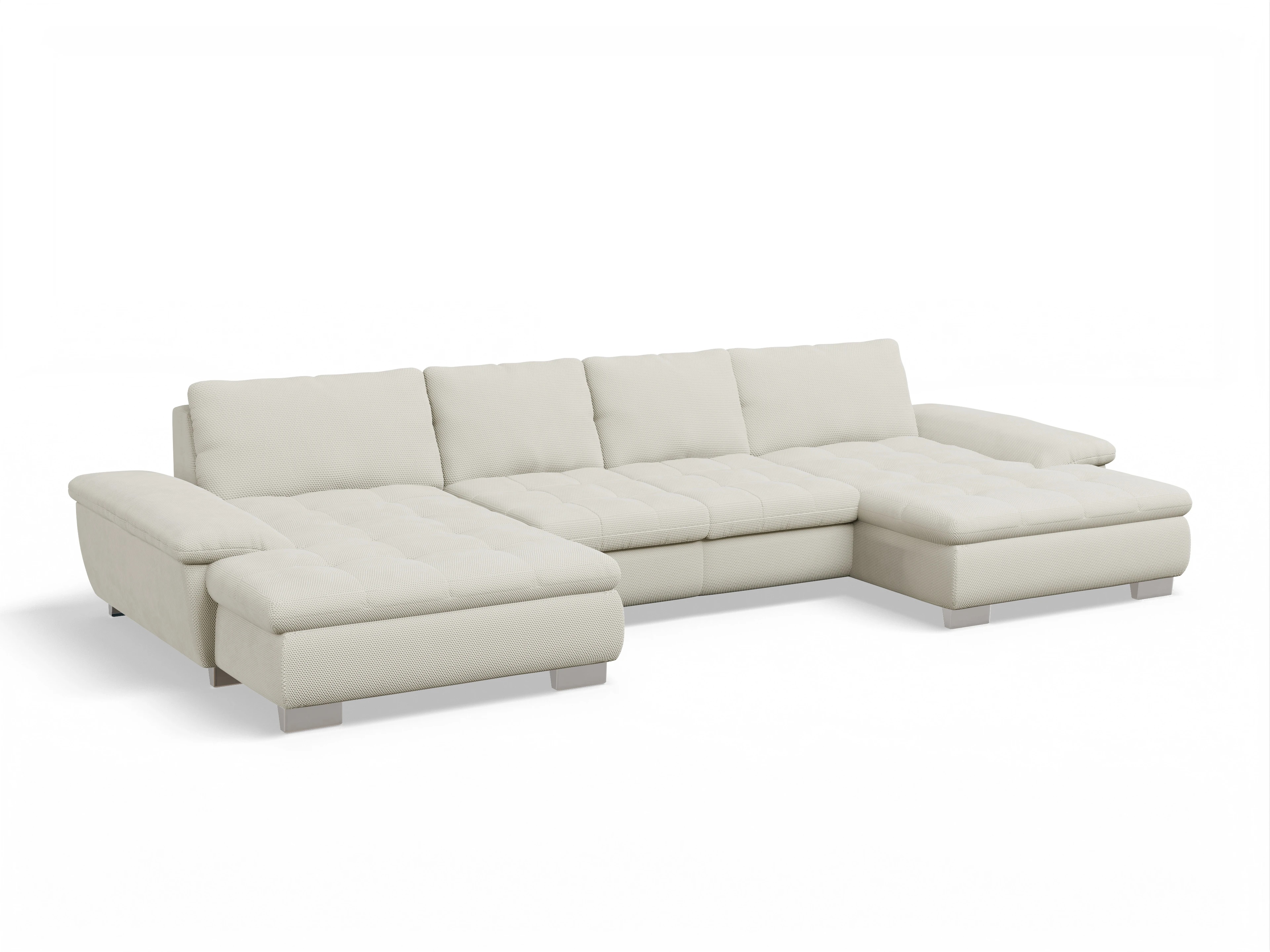 Ansicht des Produktes SC Smart 1007 Wohnlandschaft offen beidseitig in Stoff Beige