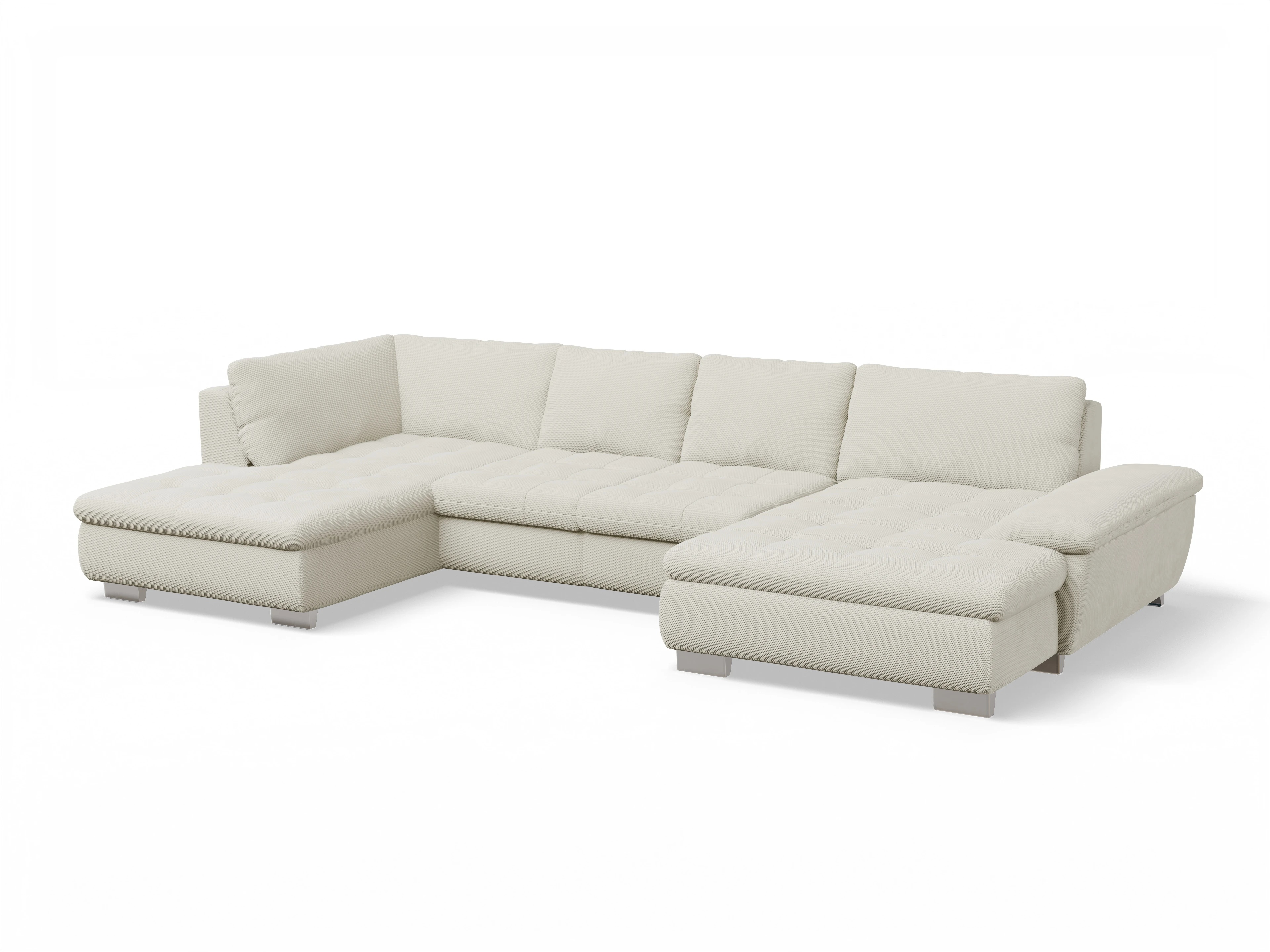 Ansicht des Produktes SC Smart 1007 Wohnlandschaft offen beidseitig in Stoff Beige