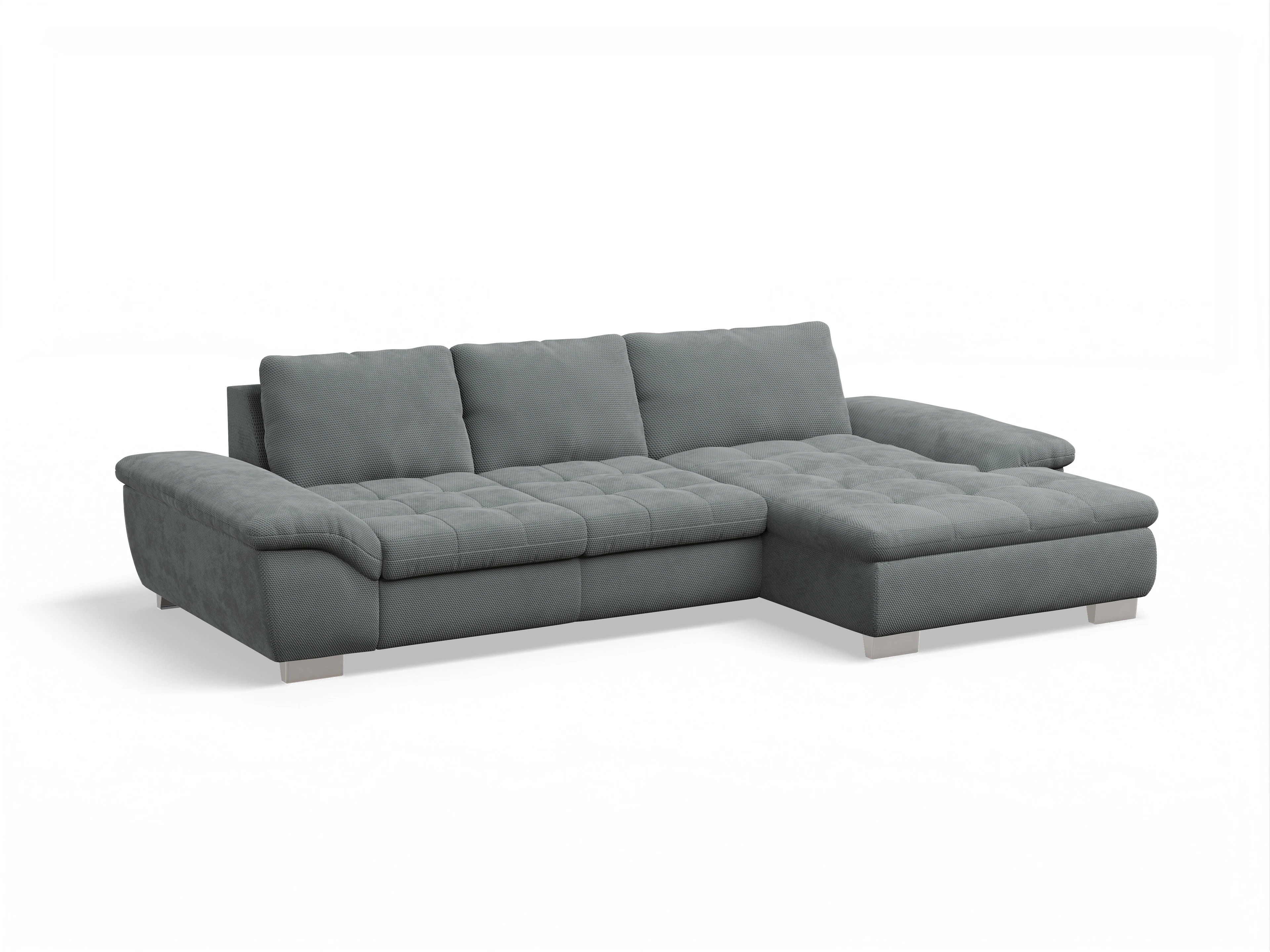 Ansicht des Produktes SC Smart 1007 Ecksofa rechts Abschluss offen in Stoff Grau
