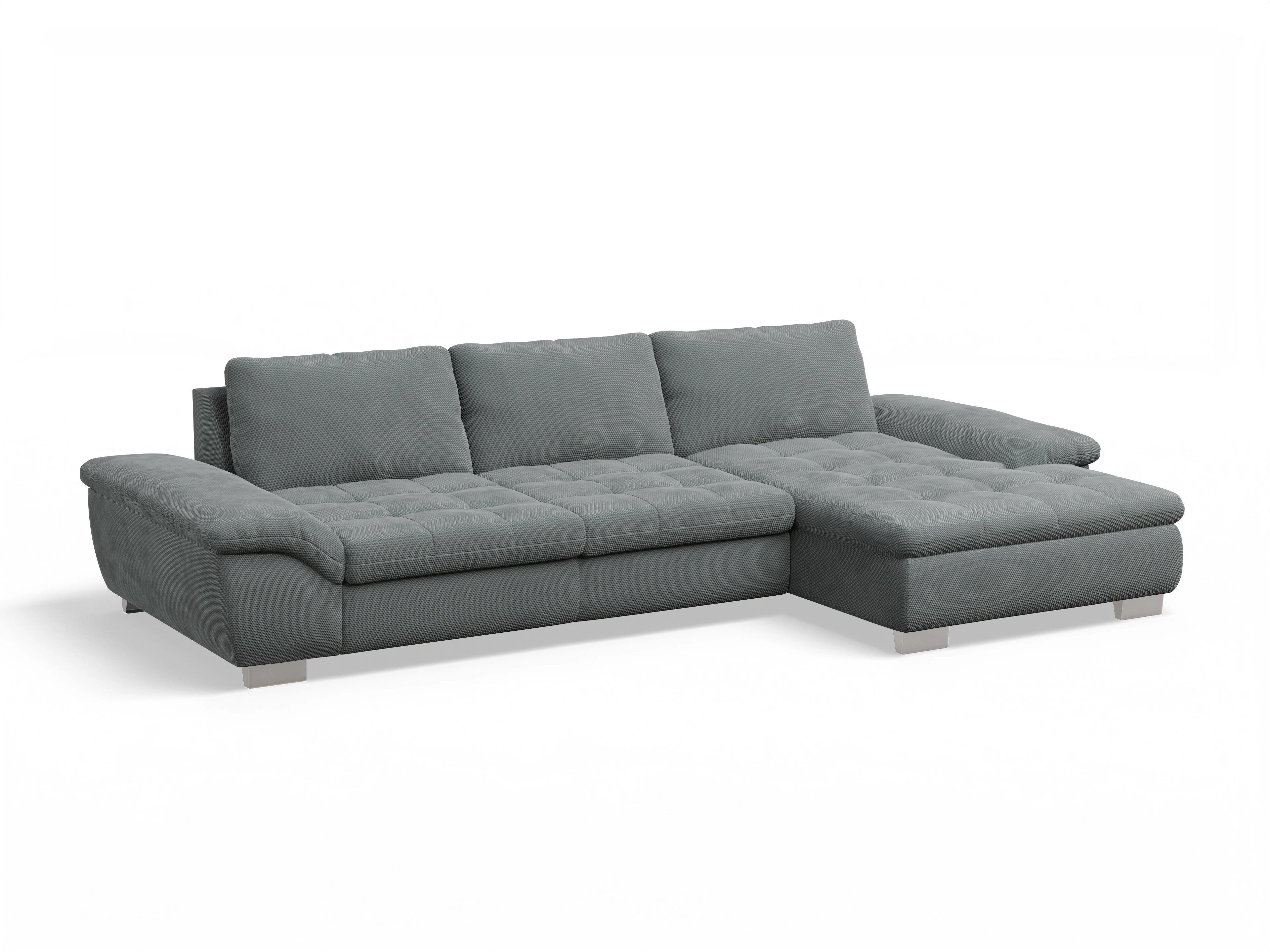 Ansicht des Produktes SC Smart 1007 Ecksofa rechts Abschluss offen in Stoff Grau