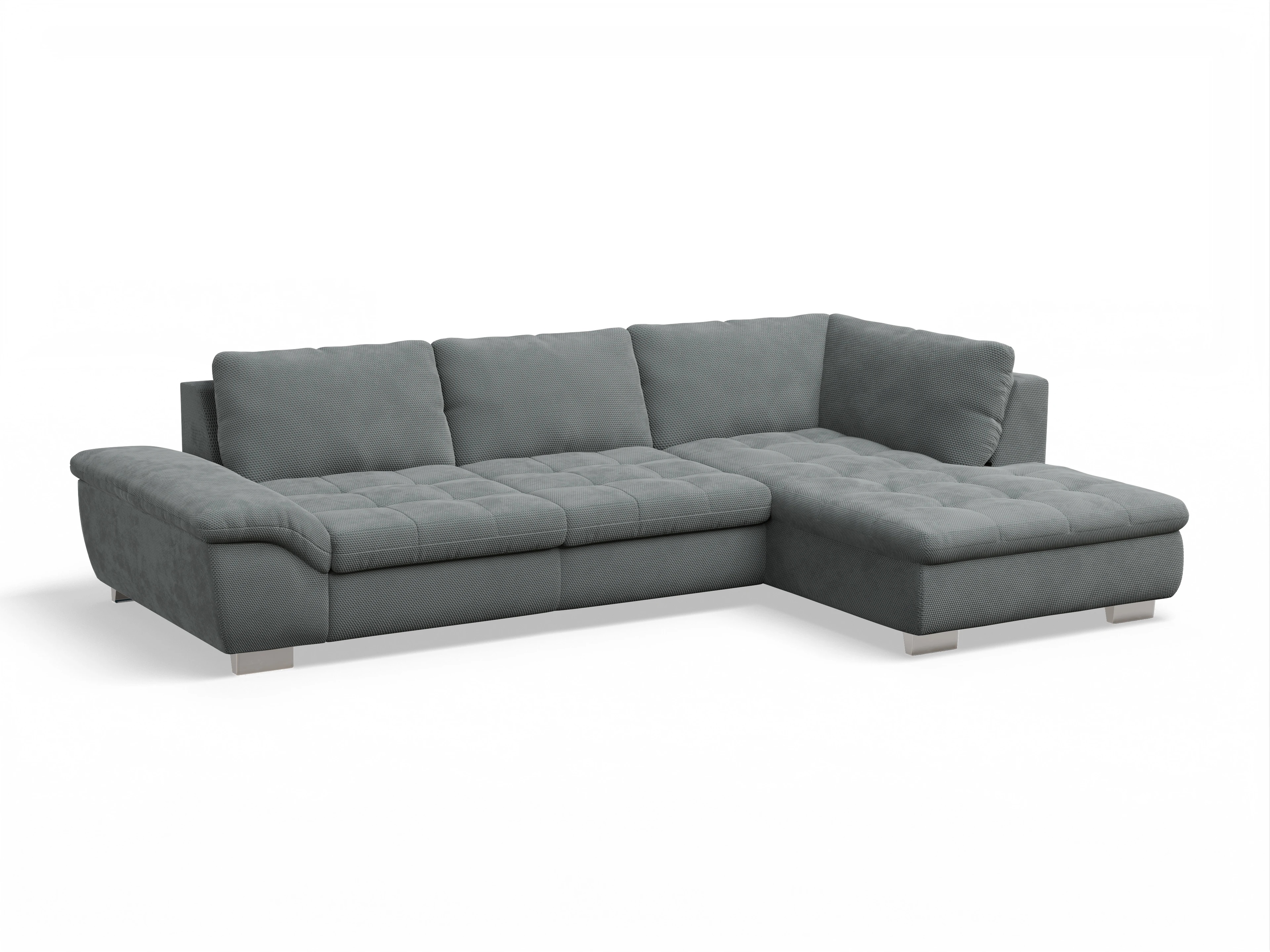 Ansicht des Produktes SC Smart 1007 Ecksofa rechts Abschluss offen in Stoff Grau