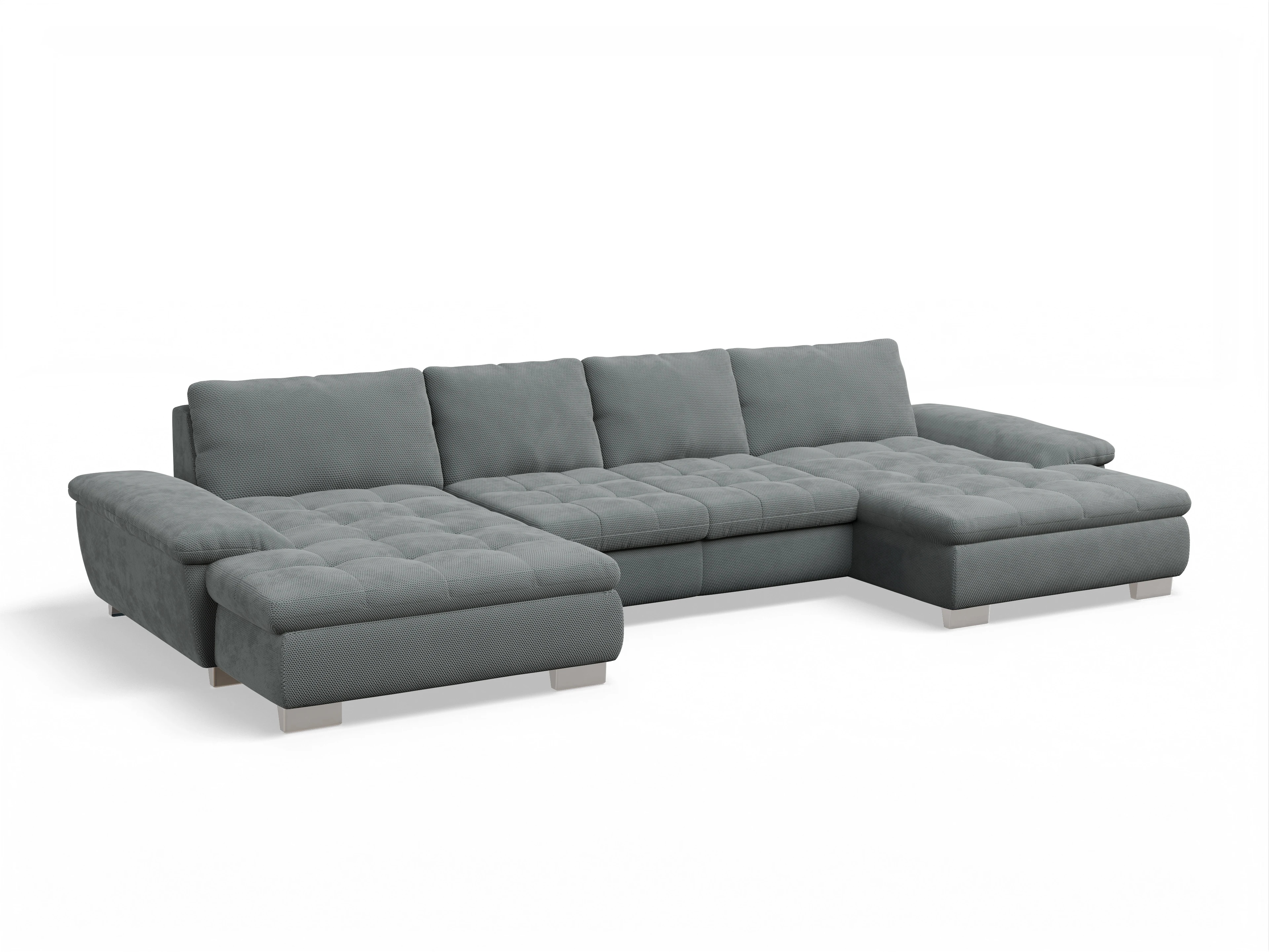 Ansicht des Produktes SC Smart 1007 Wohnlandschaft offen beidseitig in Stoff Grau