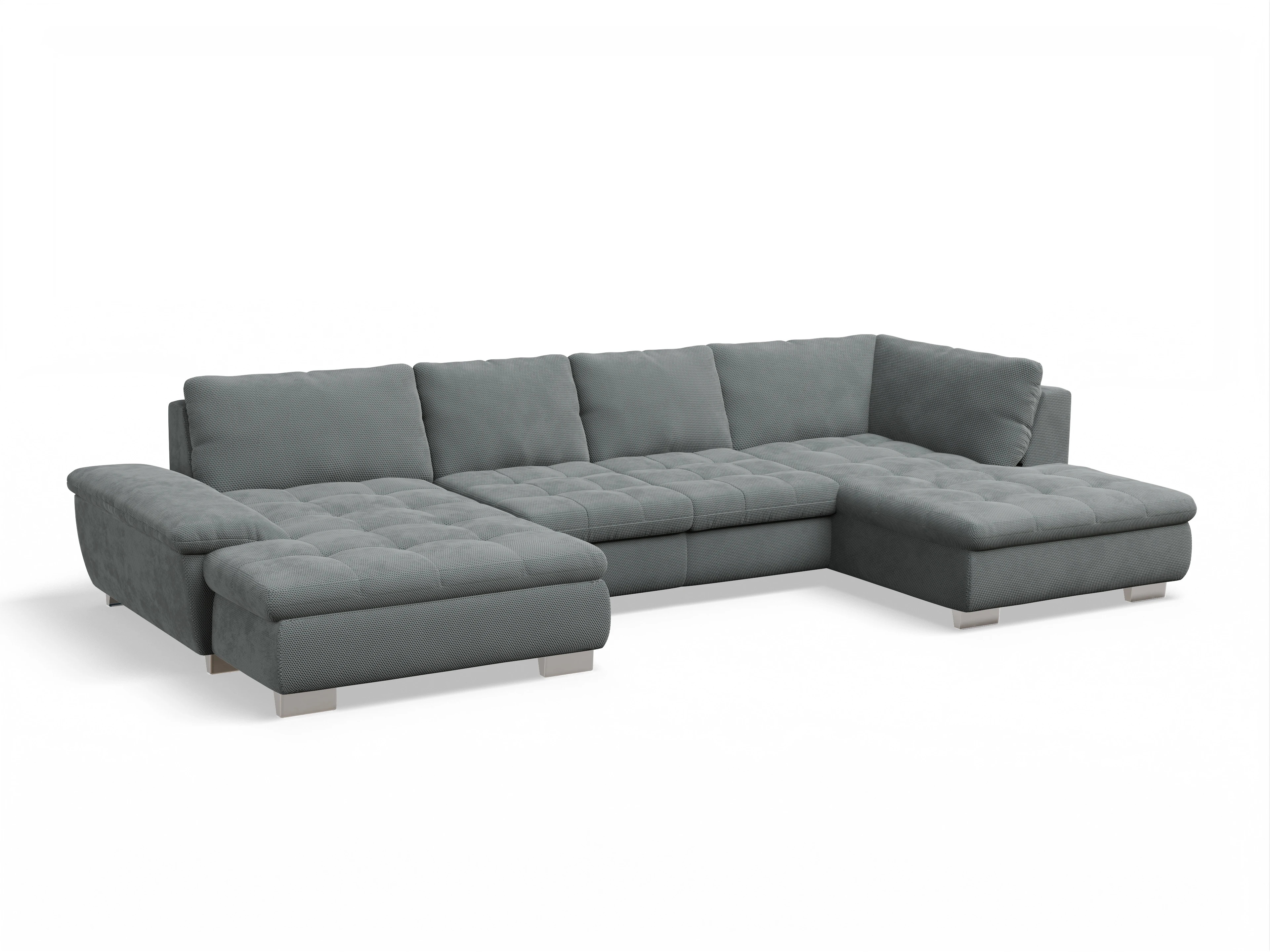 Ansicht des Produktes SC Smart 1007 Wohnlandschaft offen beidseitig in Stoff Grau