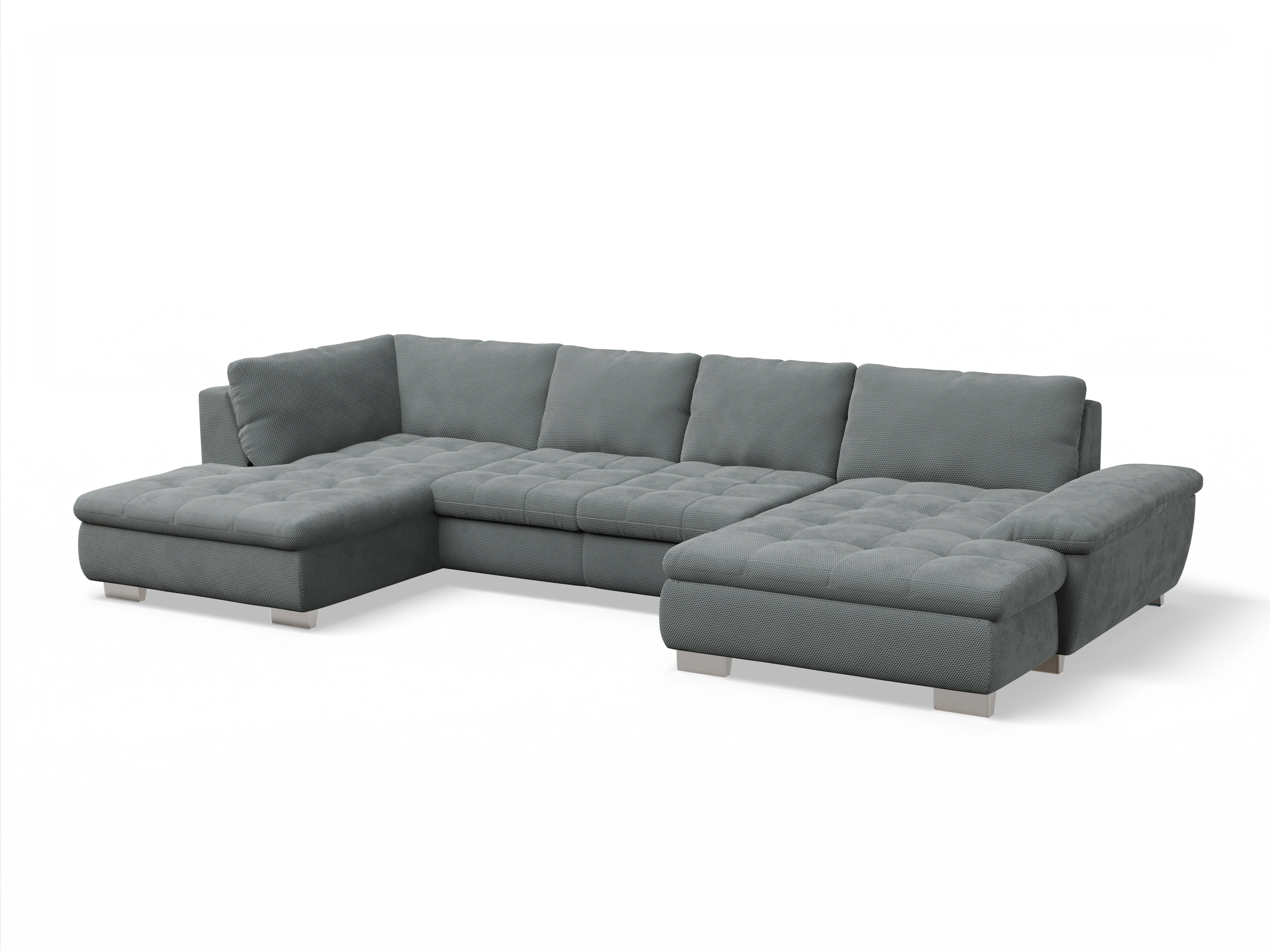 Ansicht des Produktes SC Smart 1007 Wohnlandschaft offen beidseitig in Stoff Grau