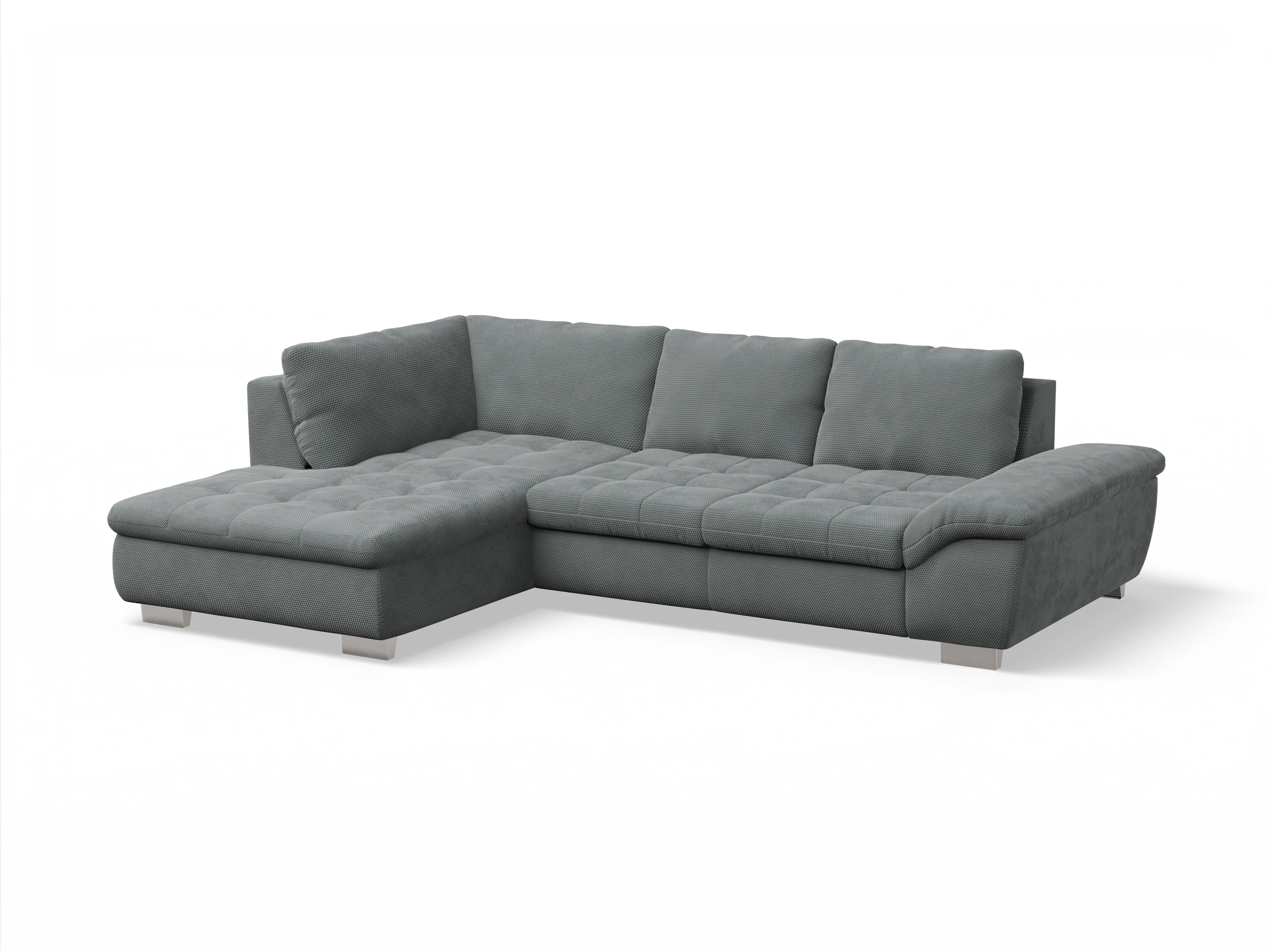 Ansicht des Produktes SC Smart 1007 Ecksofa links Abschluss offen in Stoff Grau
