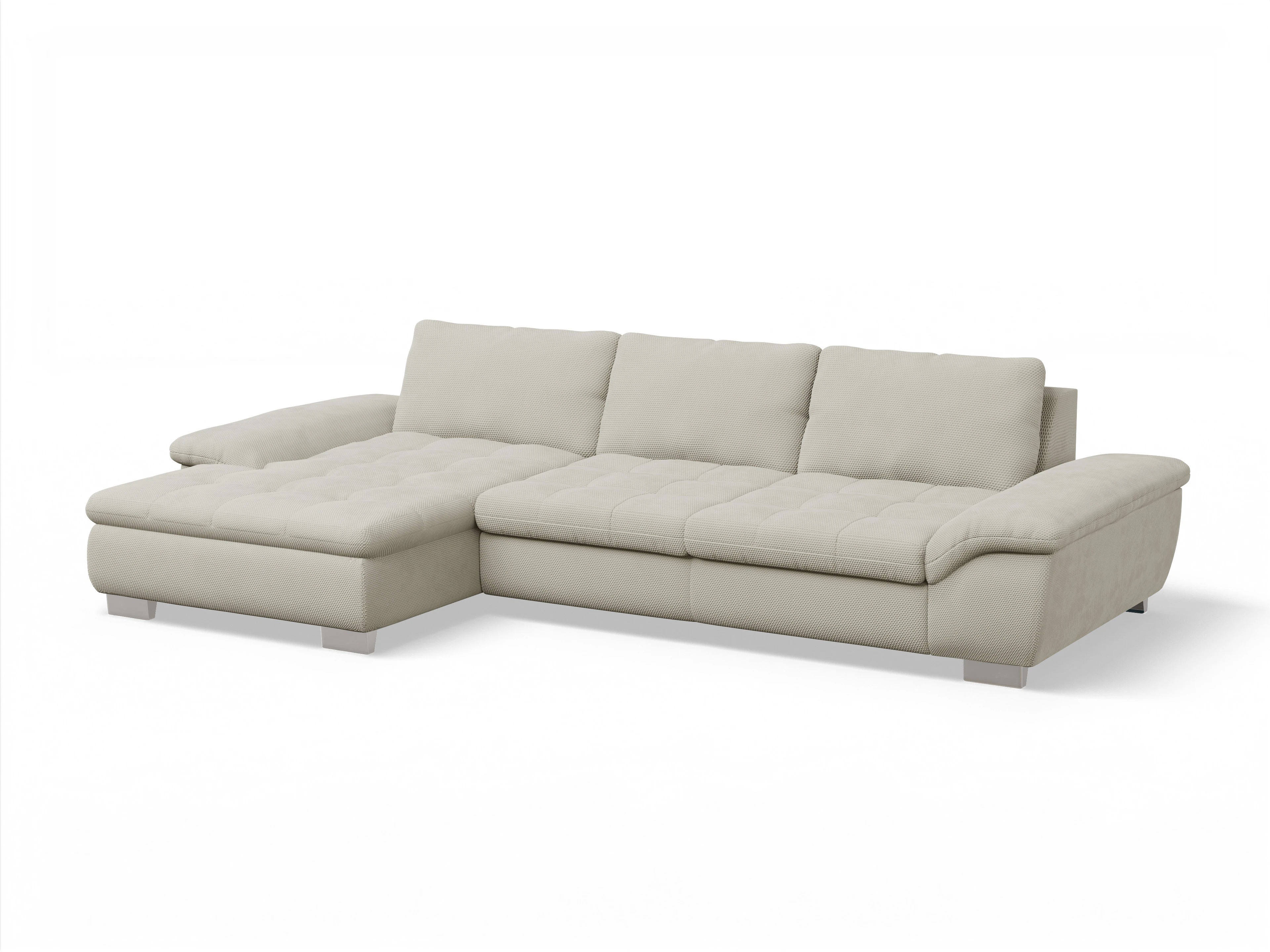 Ansicht des Produktes SC Smart 1007 Ecksofa links Abschluss offen in Stoff Beige