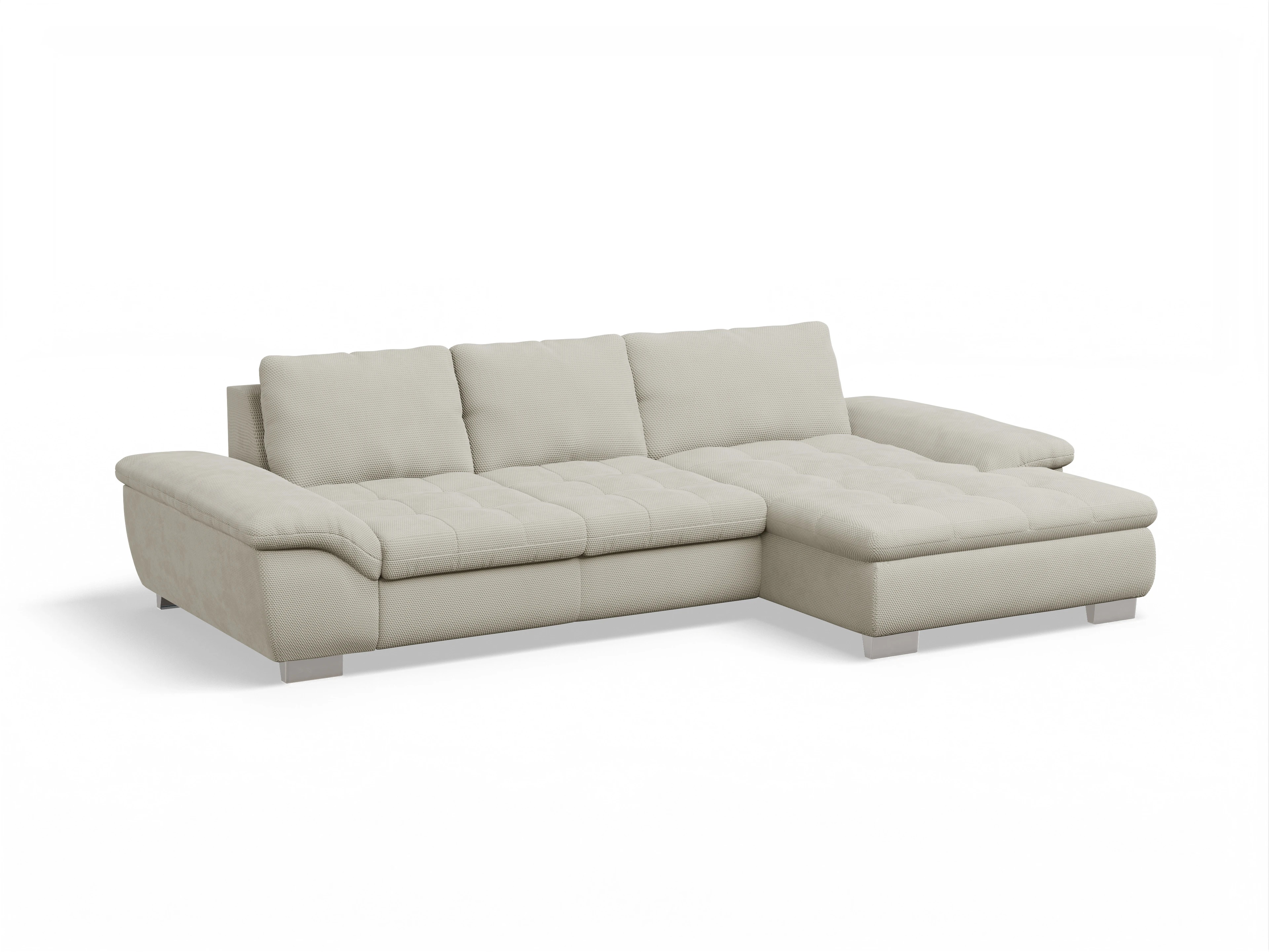 Ansicht des Produktes SC Smart 1007 Ecksofa rechts Abschluss offen in Stoff Beige