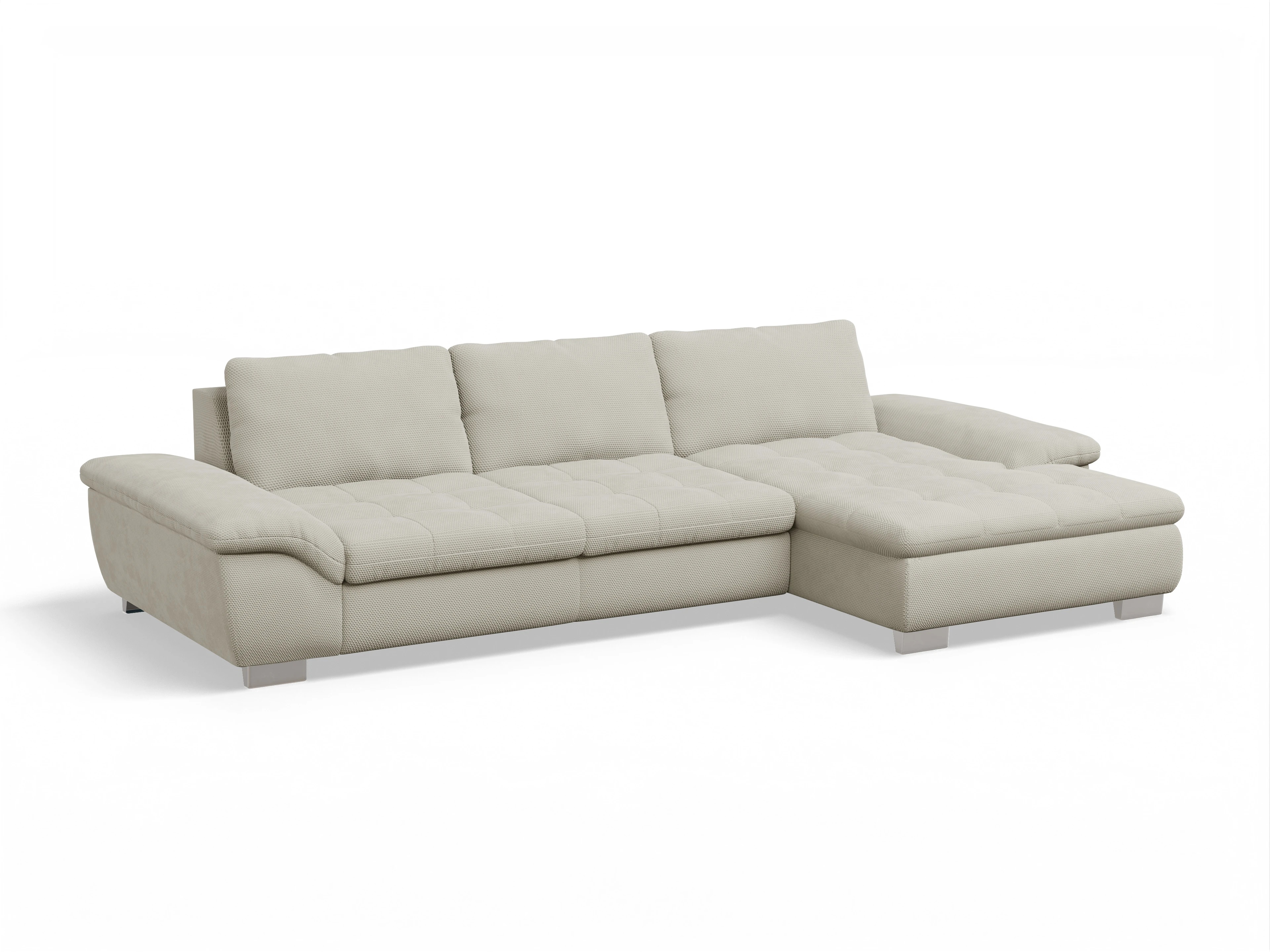 Ansicht des Produktes SC Smart 1007 Ecksofa rechts Abschluss offen in Stoff Beige