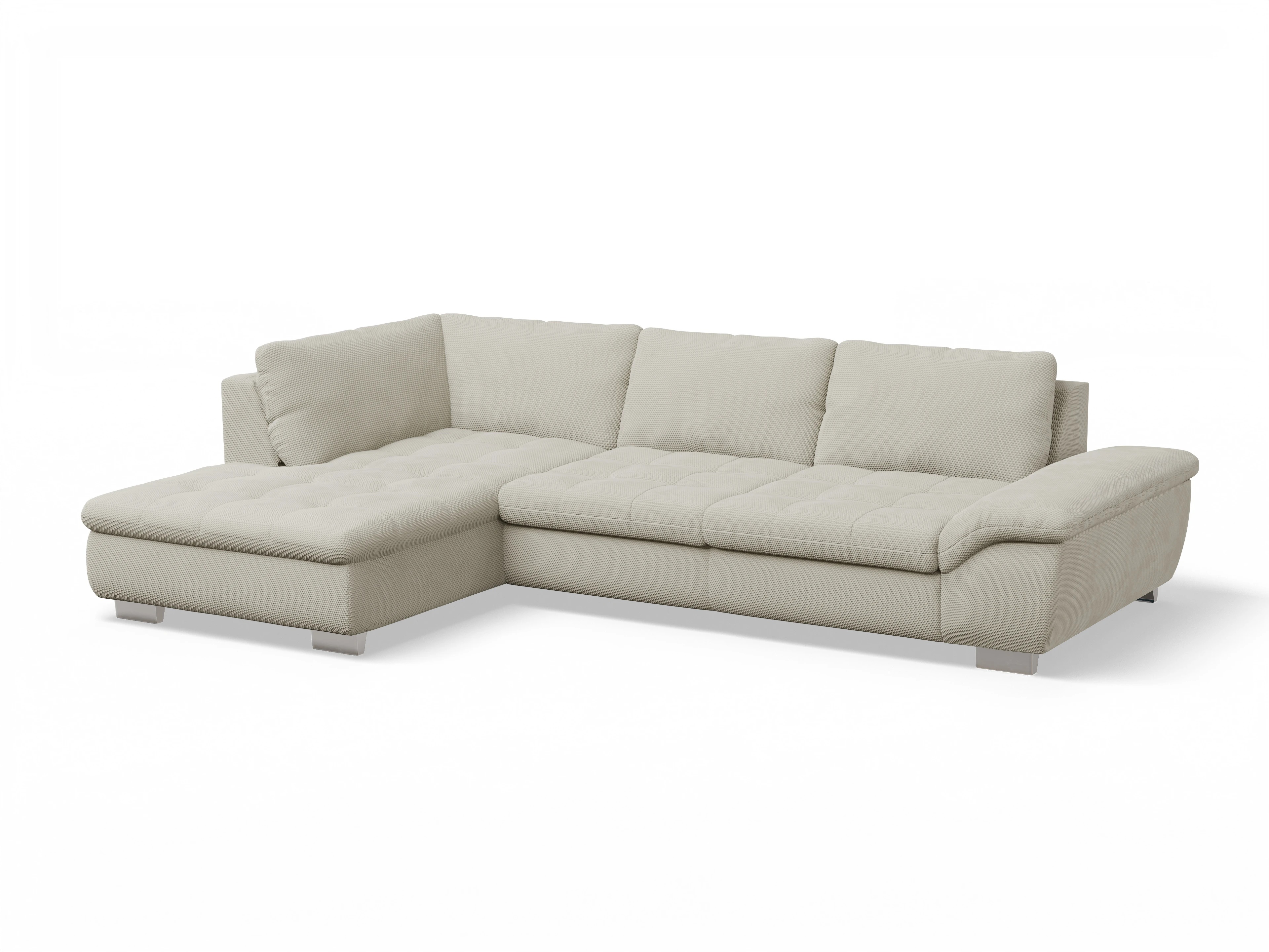Ansicht des Produktes SC Smart 1007 Ecksofa links Abschluss offen in Stoff Beige