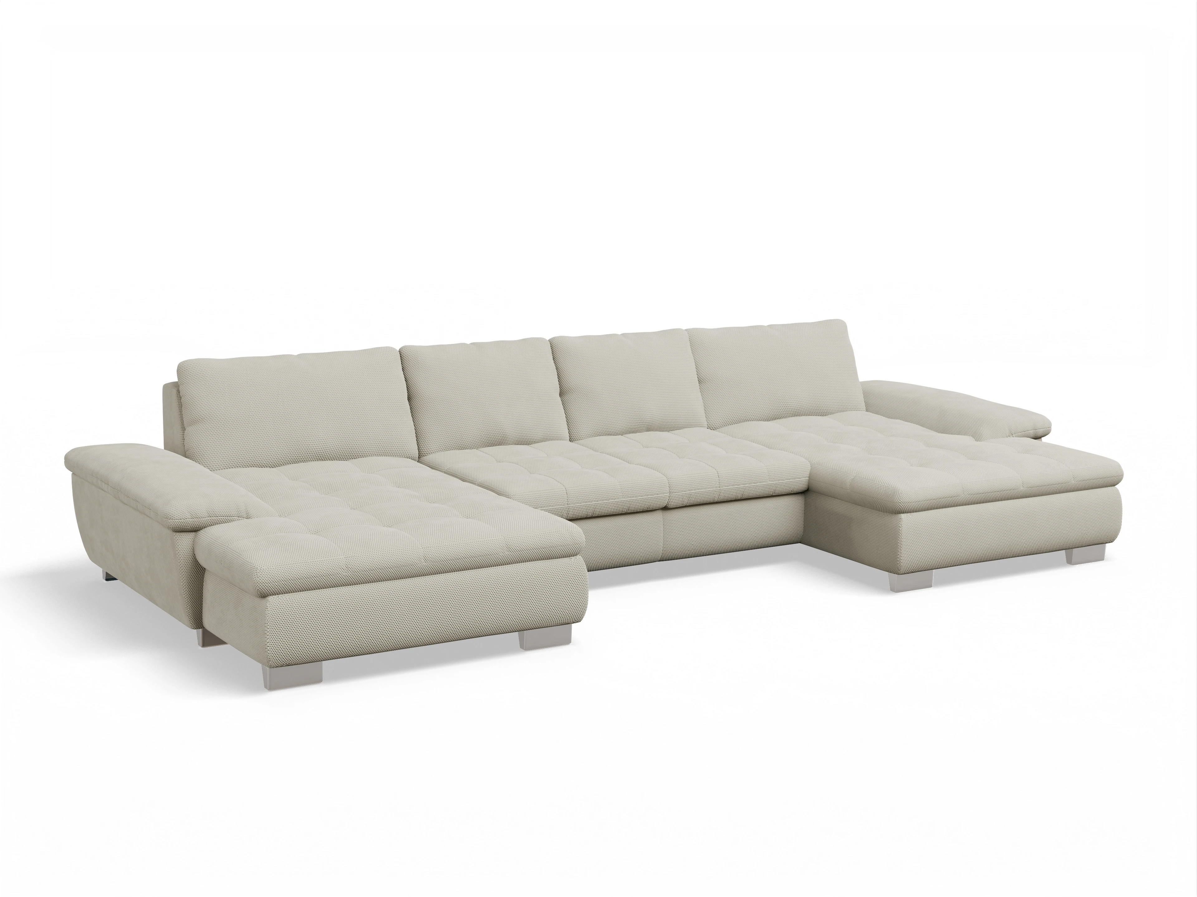 Ansicht des Produktes SC Smart 1007 Wohnlandschaft offen beidseitig in Stoff Beige