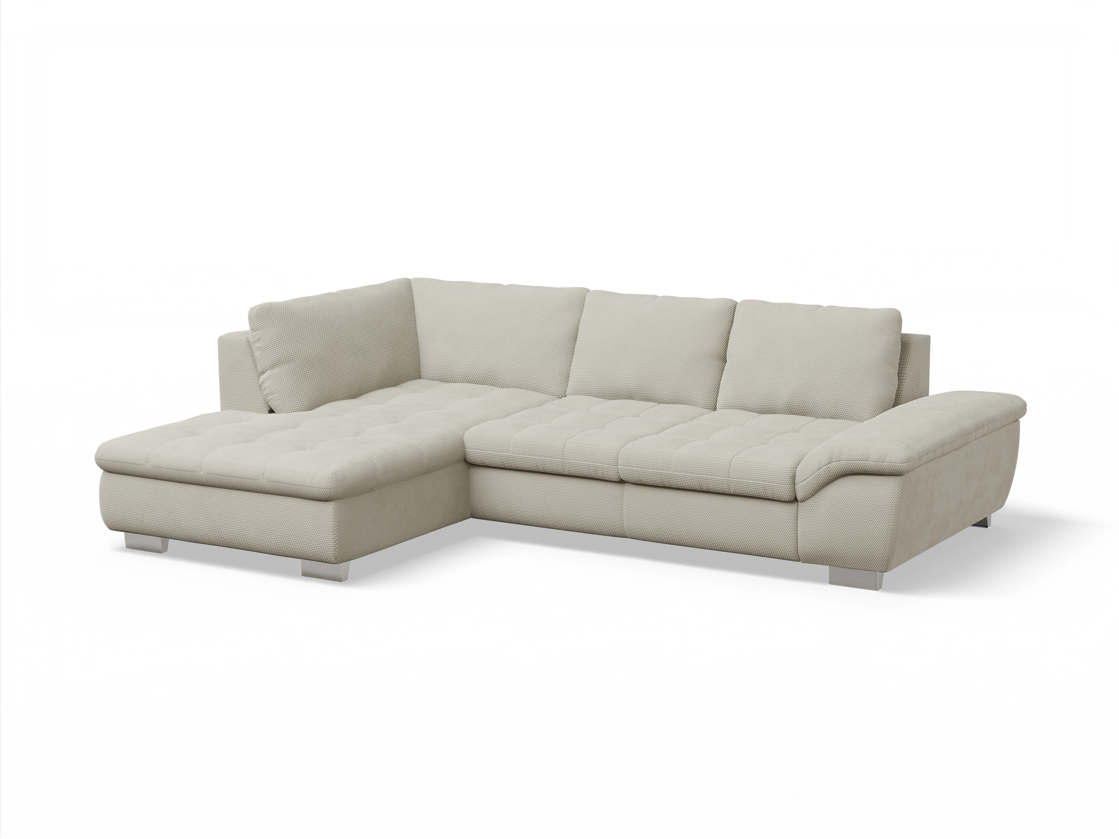 Ansicht des Produktes SC Smart 1007 Ecksofa links Abschluss offen in Stoff Beige