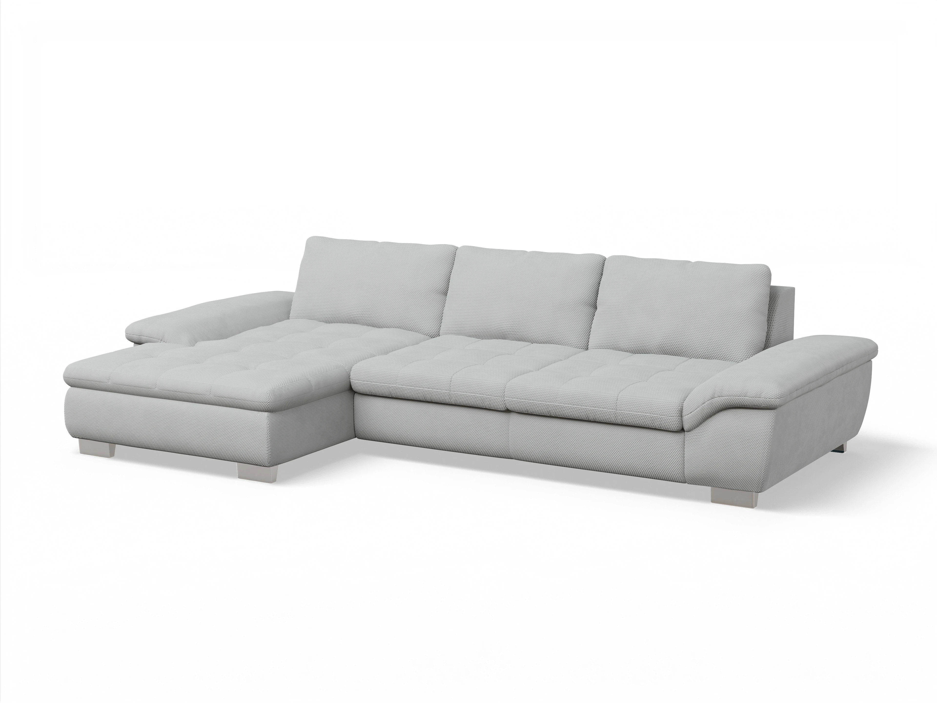 Ansicht des Produktes SC Smart 1007 Ecksofa links Abschluss offen in Stoff Grau