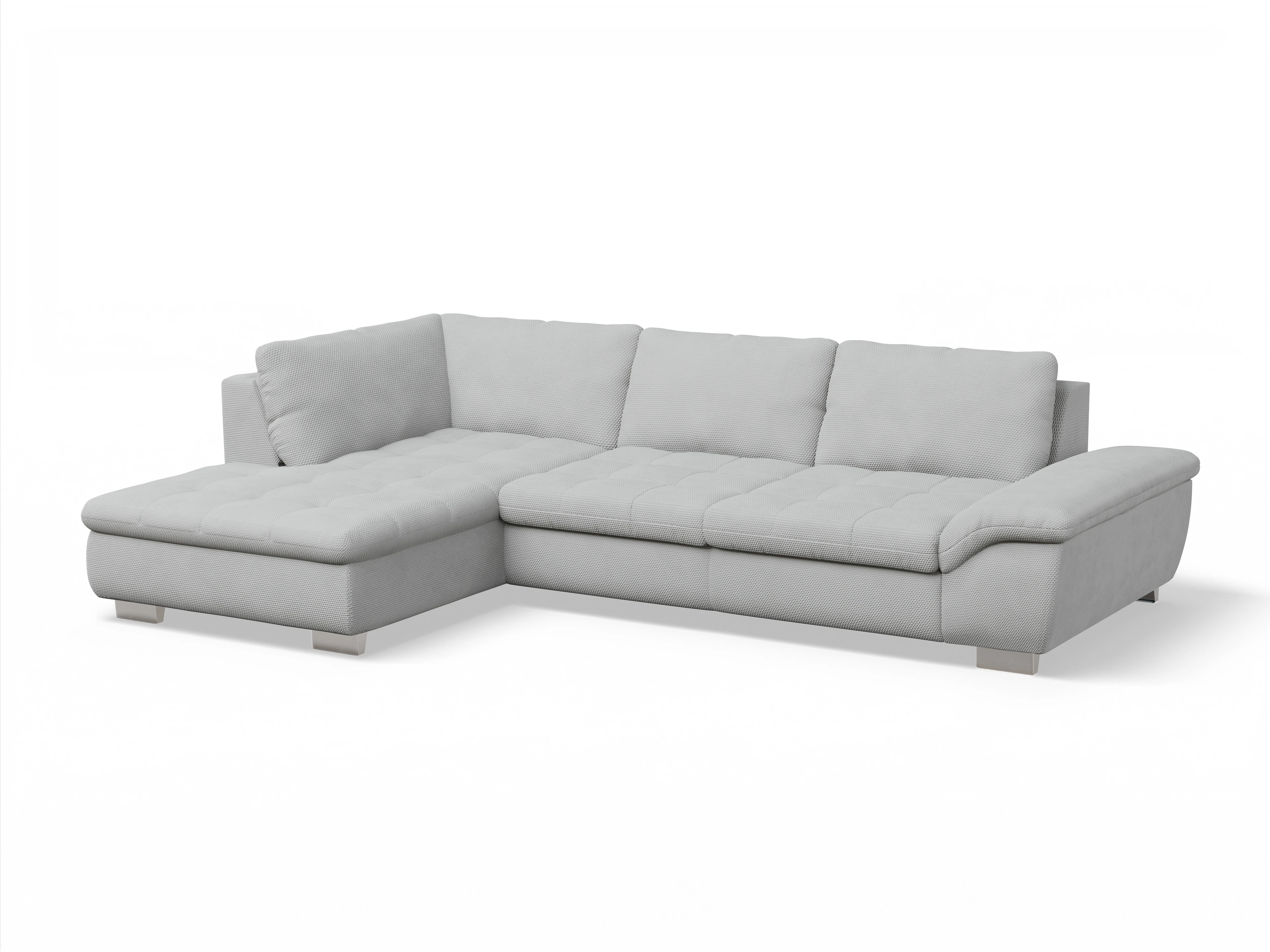 Ansicht des Produktes SC Smart 1007 Ecksofa links Abschluss offen in Stoff Grau