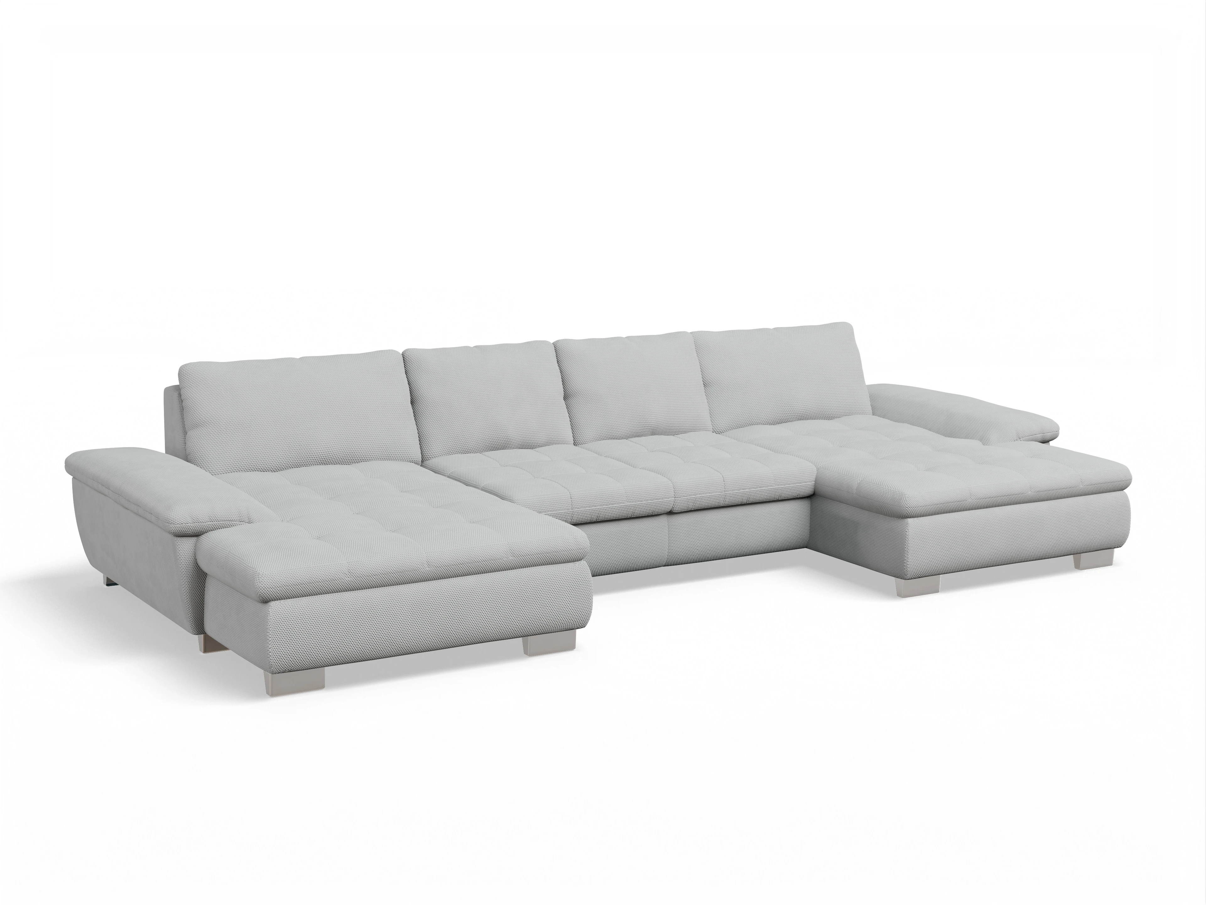 Ansicht des Produktes SC Smart 1007 Wohnlandschaft offen beidseitig in Stoff Grau